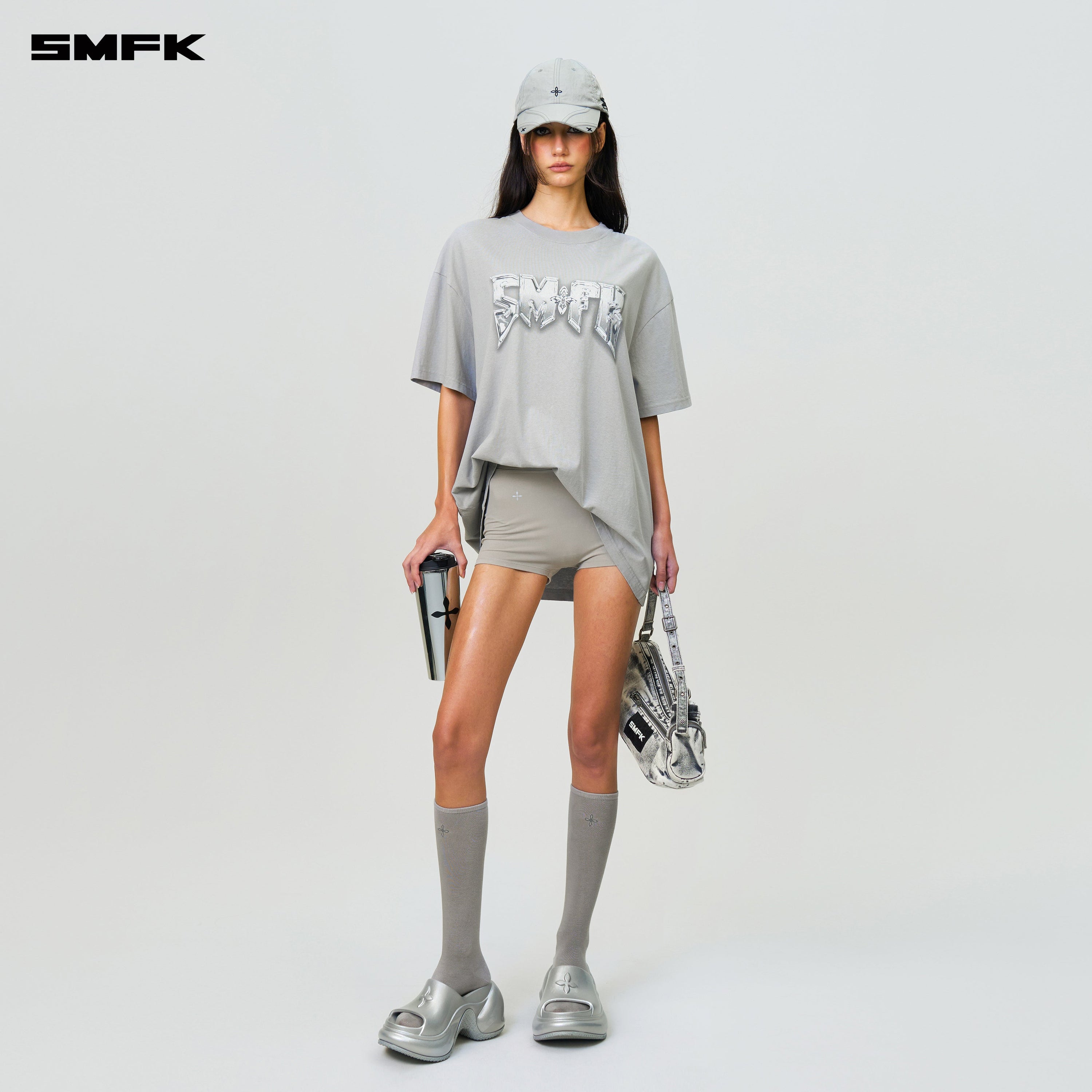 Compass SMFK Metal Rock Loose Tee Gray - SMFK Official