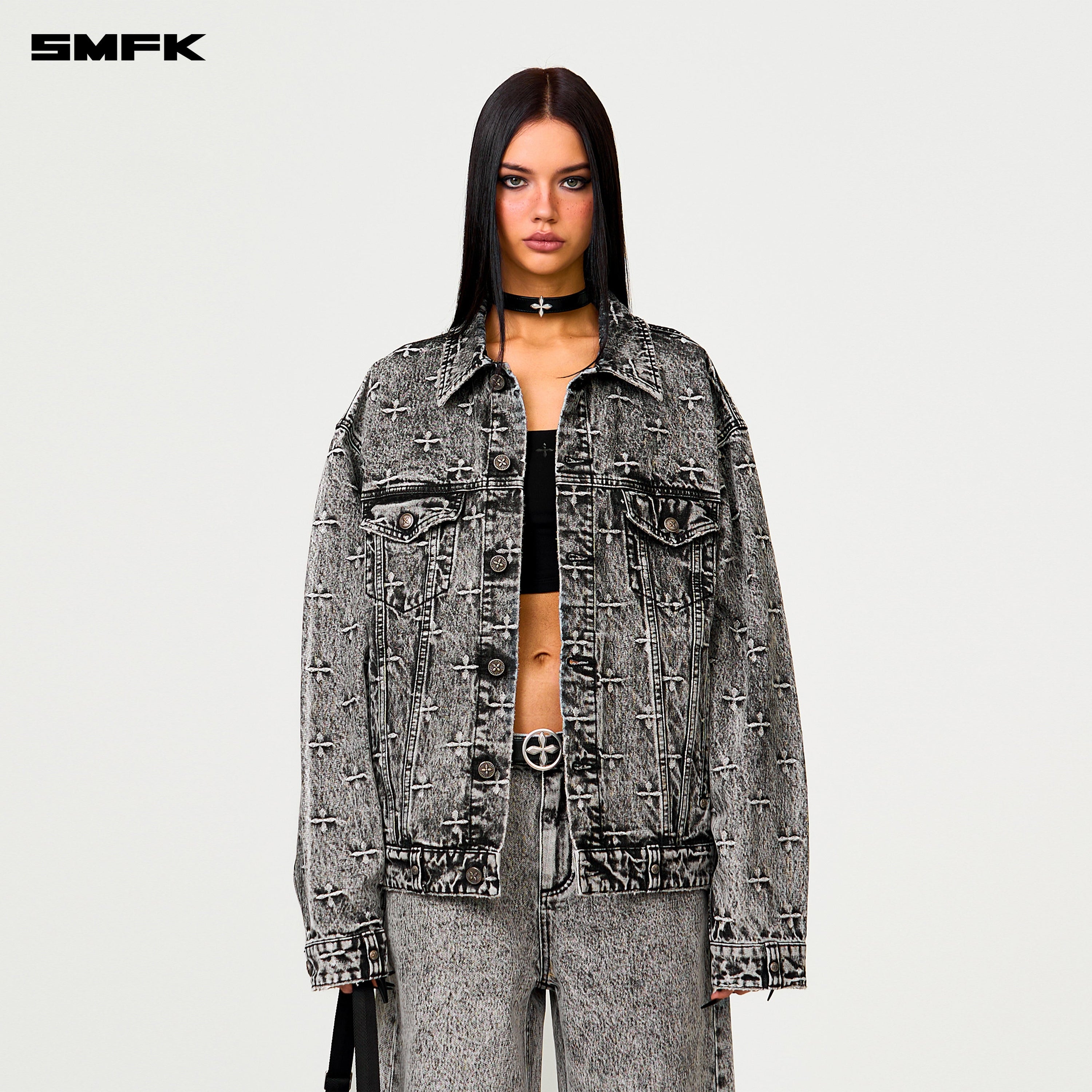 Compass Storm Garden Oversize Denim Jacket - SMFK Official