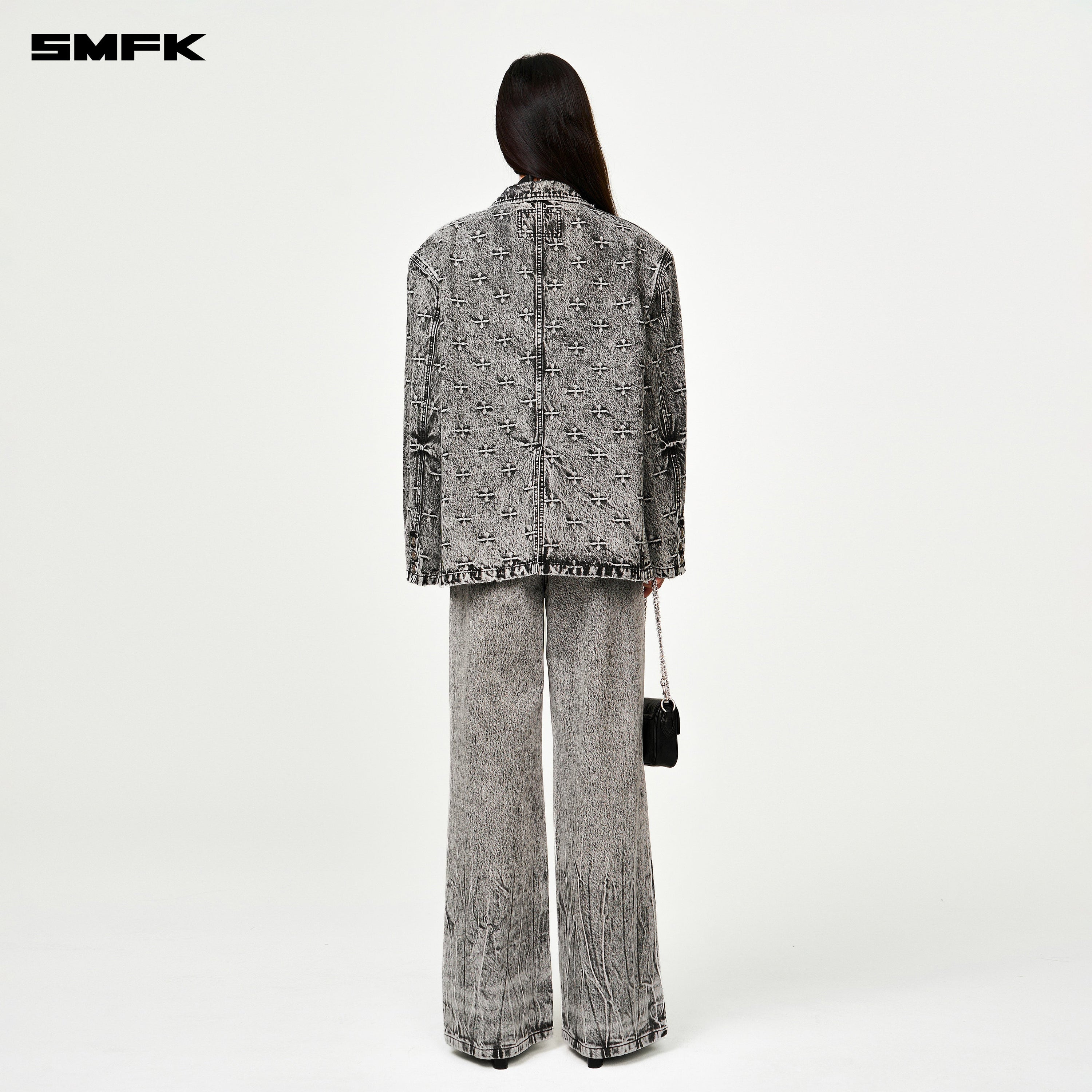 Compass Storm Gray Oversize Denim Suit - SMFK Official