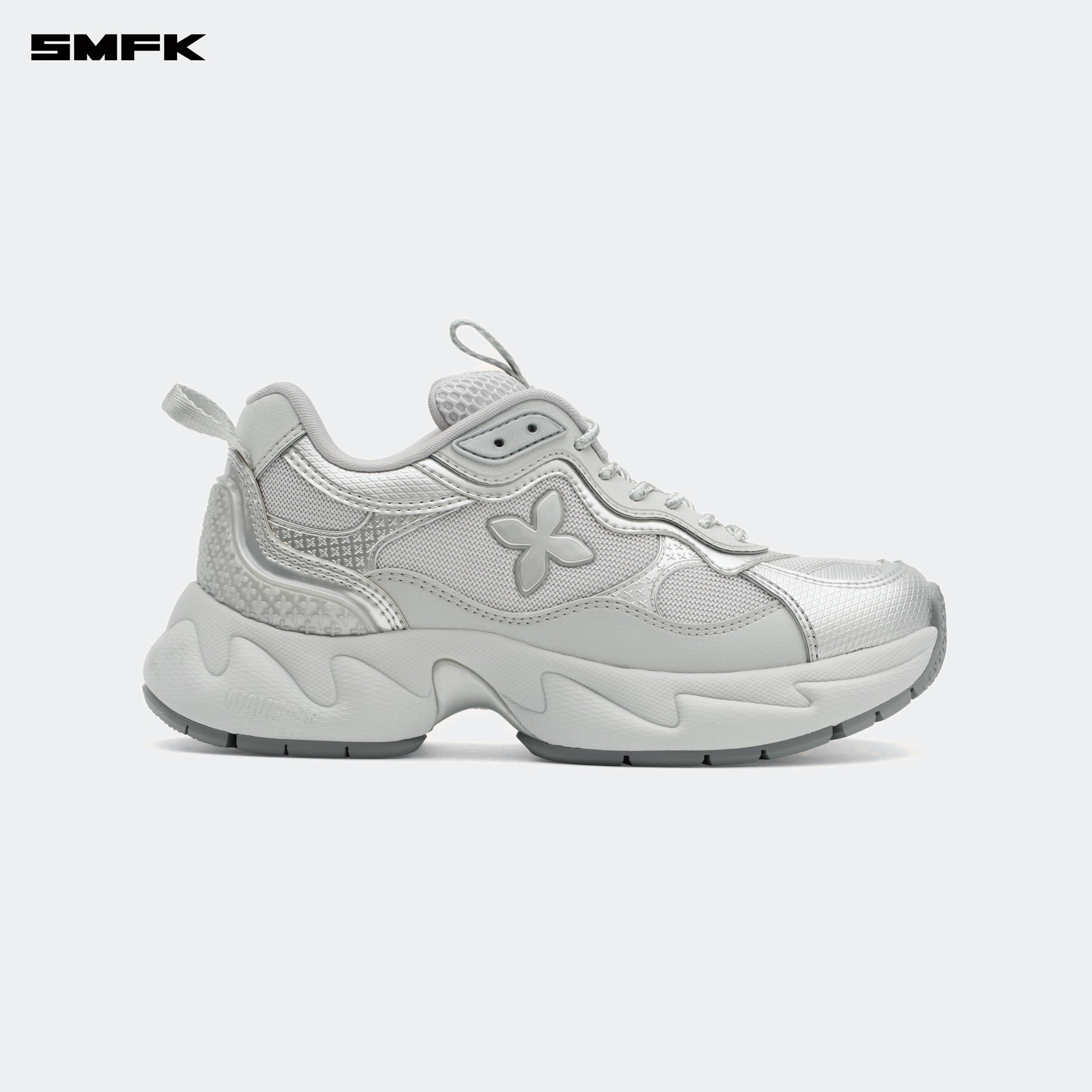 COMPASS WAVE Retro Jogging Shoes In Gray - SMFK Official