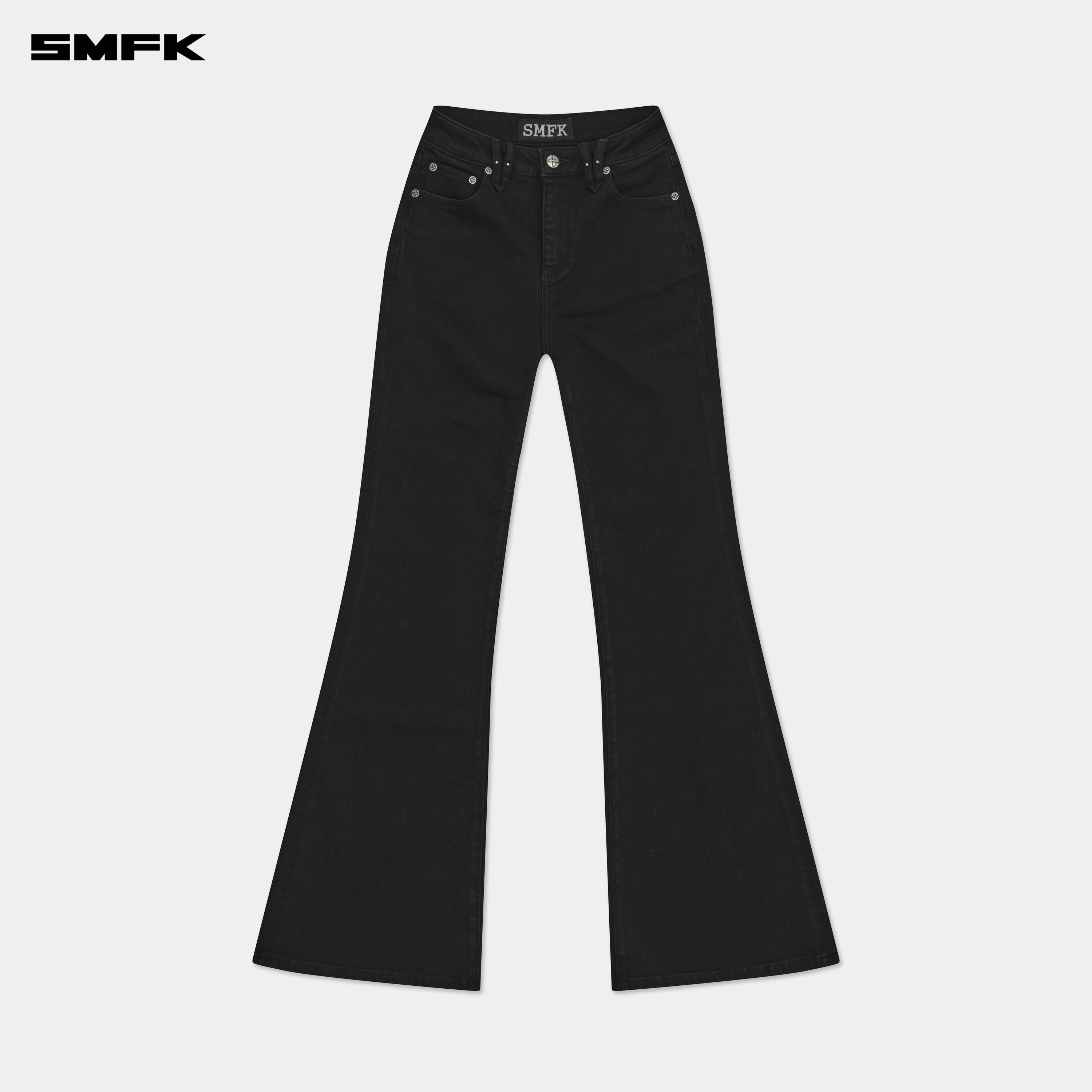 Compass Wild Classic Stretch Flare Jeans In Black - SMFK Official