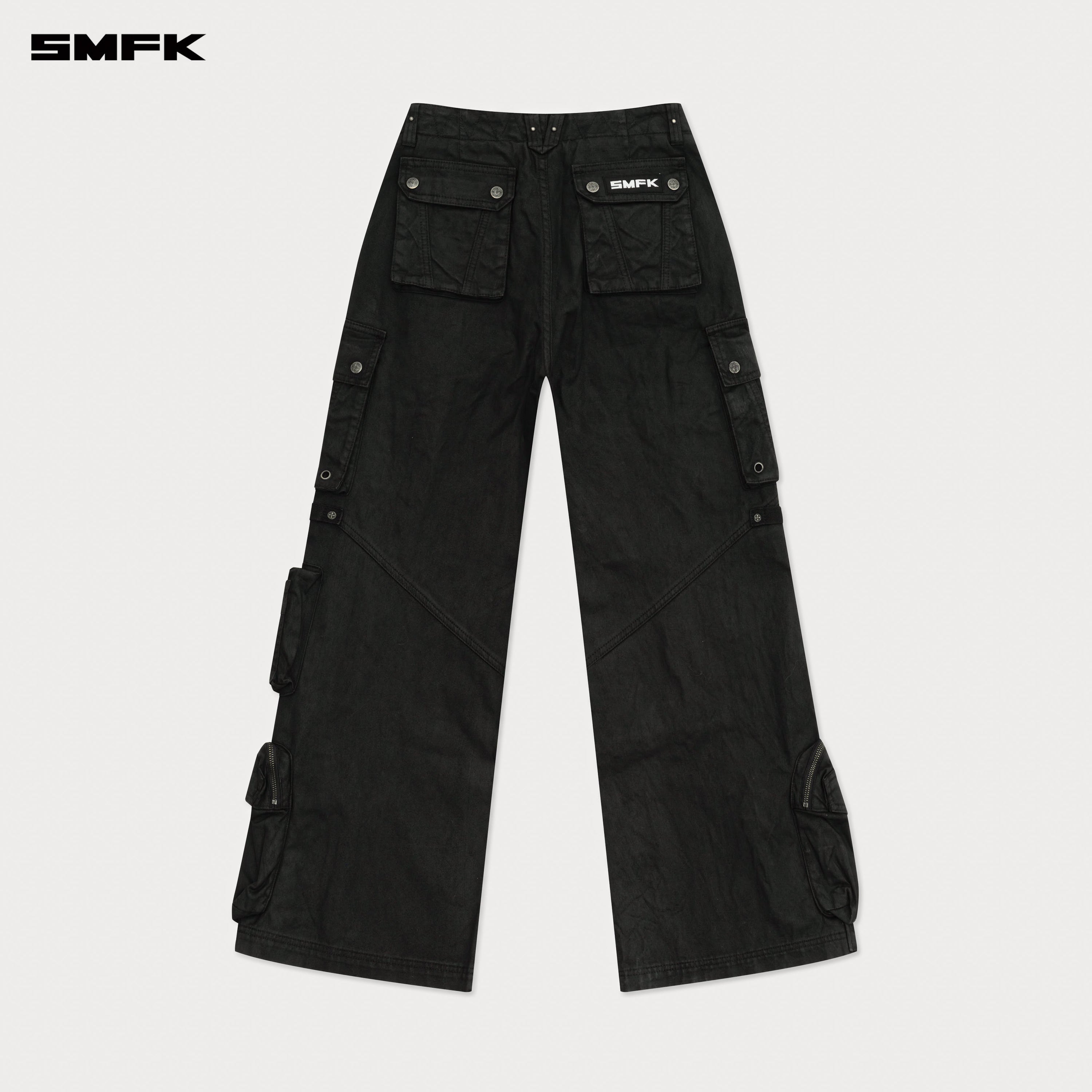 Compass Wild Cyber Mustang Waxed Wide - Leg Pants in Black - SMFK Official