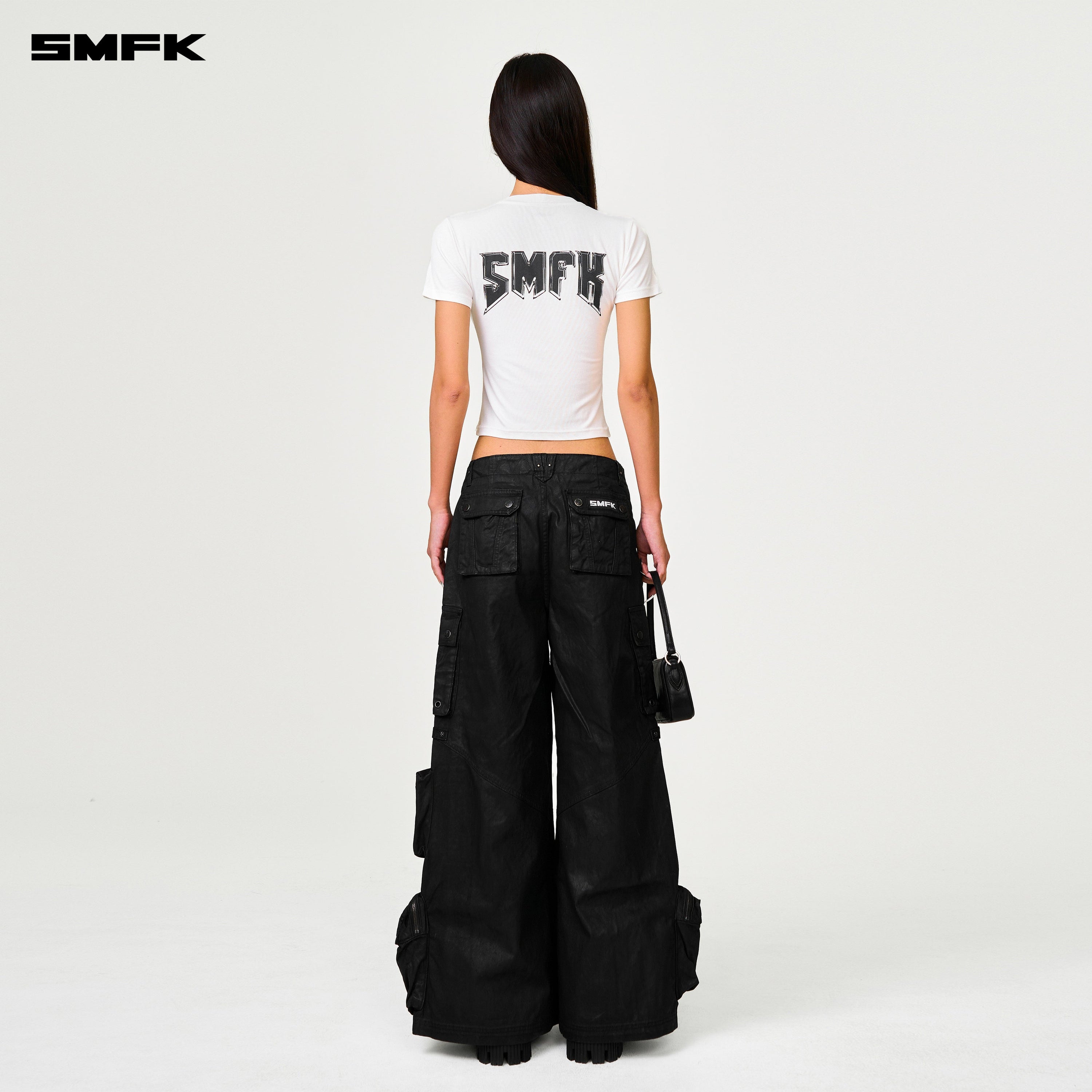 Compass Wild Cyber Mustang Waxed Wide - Leg Pants in Black - SMFK Official