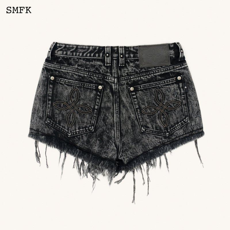 SMFK ブラック ショートパンツ コンパス ワイルド ターパン ブラック スノーフレーク ショート