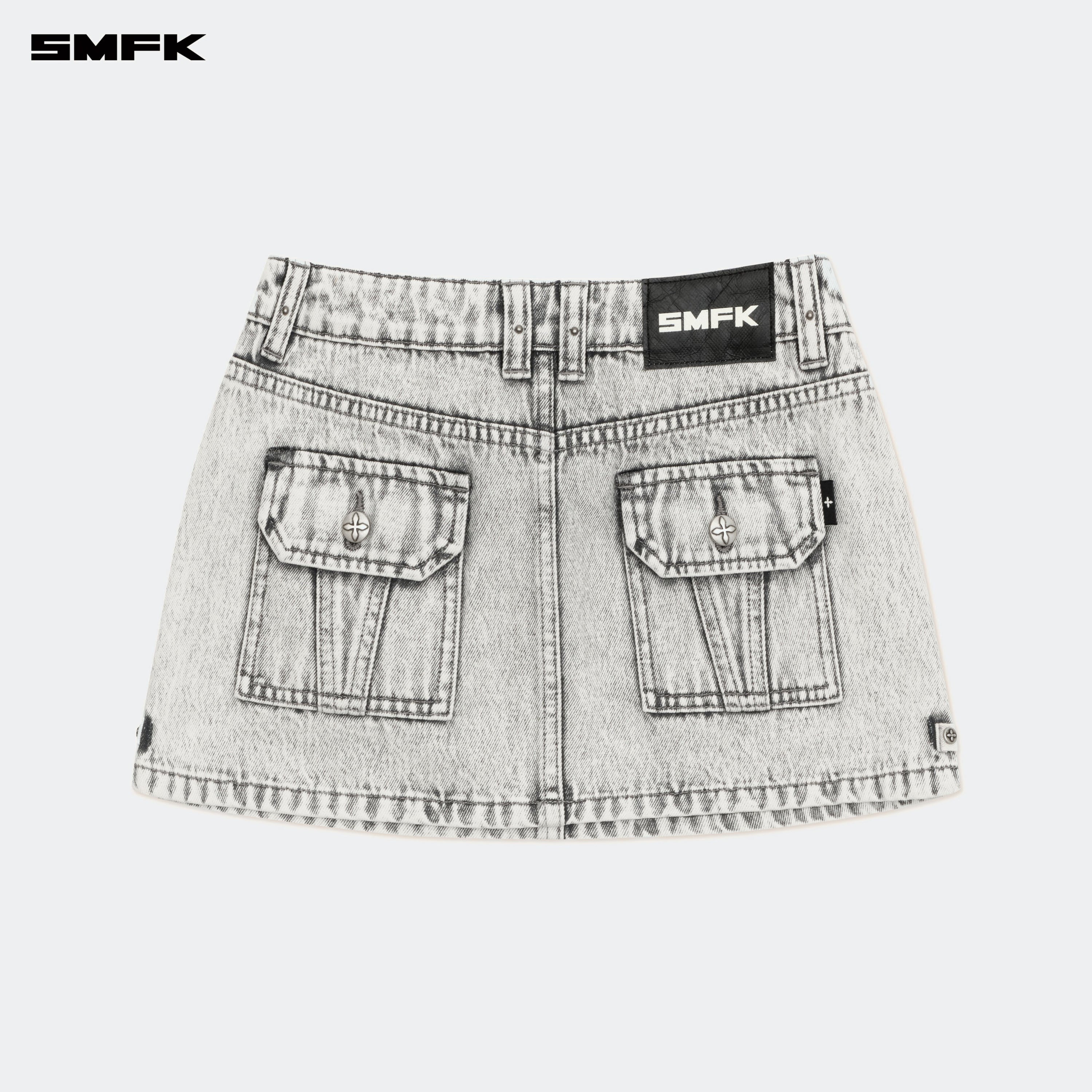 Compass Wild Tarpan Denim Mini Skirt Gray - SMFK Official