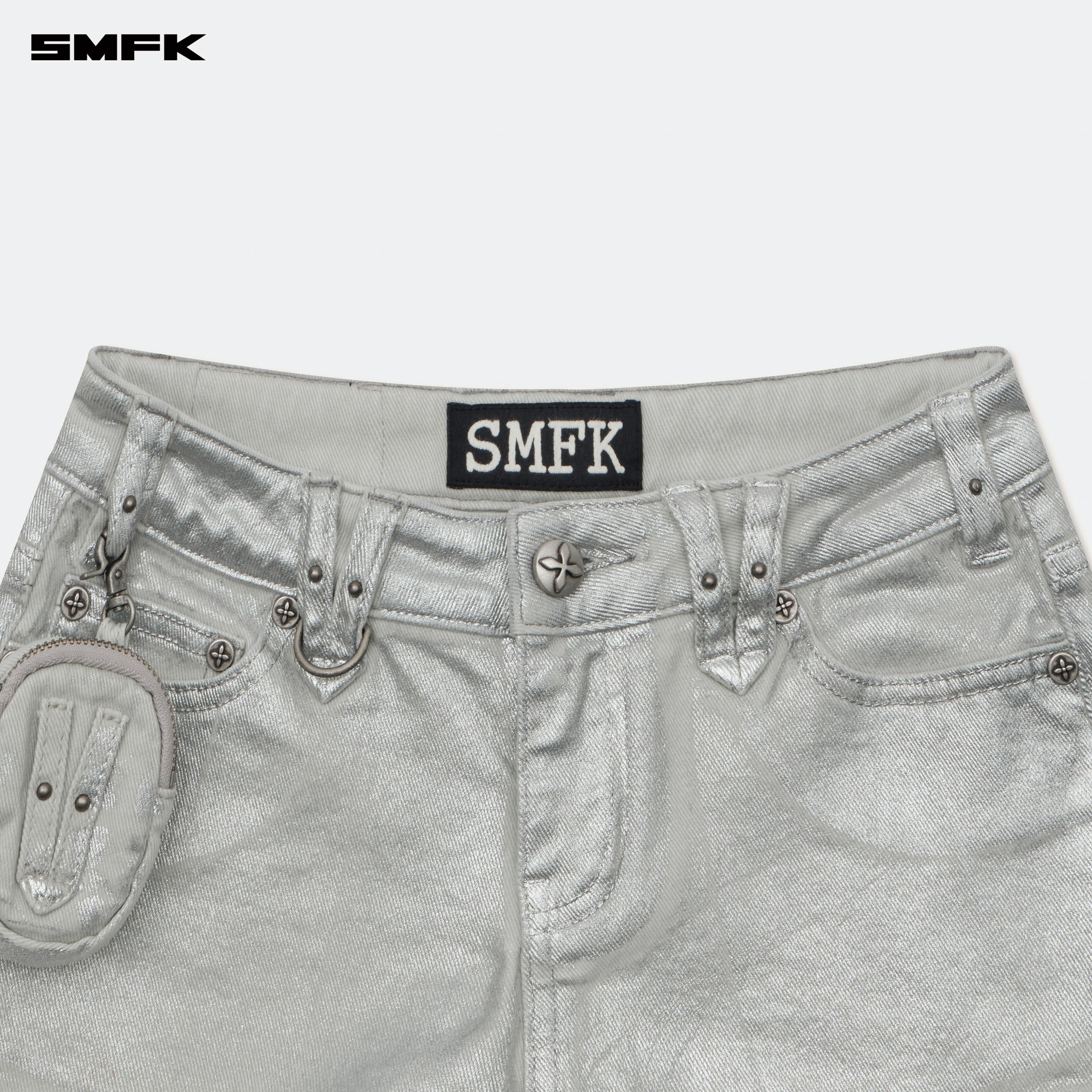 Compass Wild Tarpan Low - Waist Denim Shorts Silver - SMFK Official