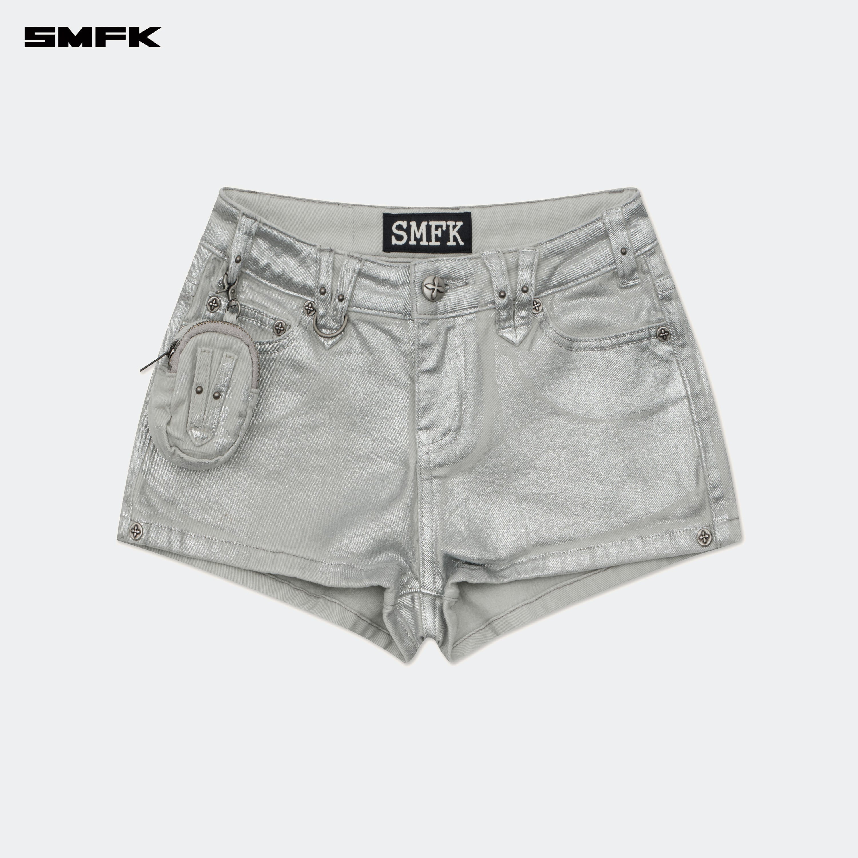 Compass Wild Tarpan Low - Waist Denim Shorts Silver - SMFK Official