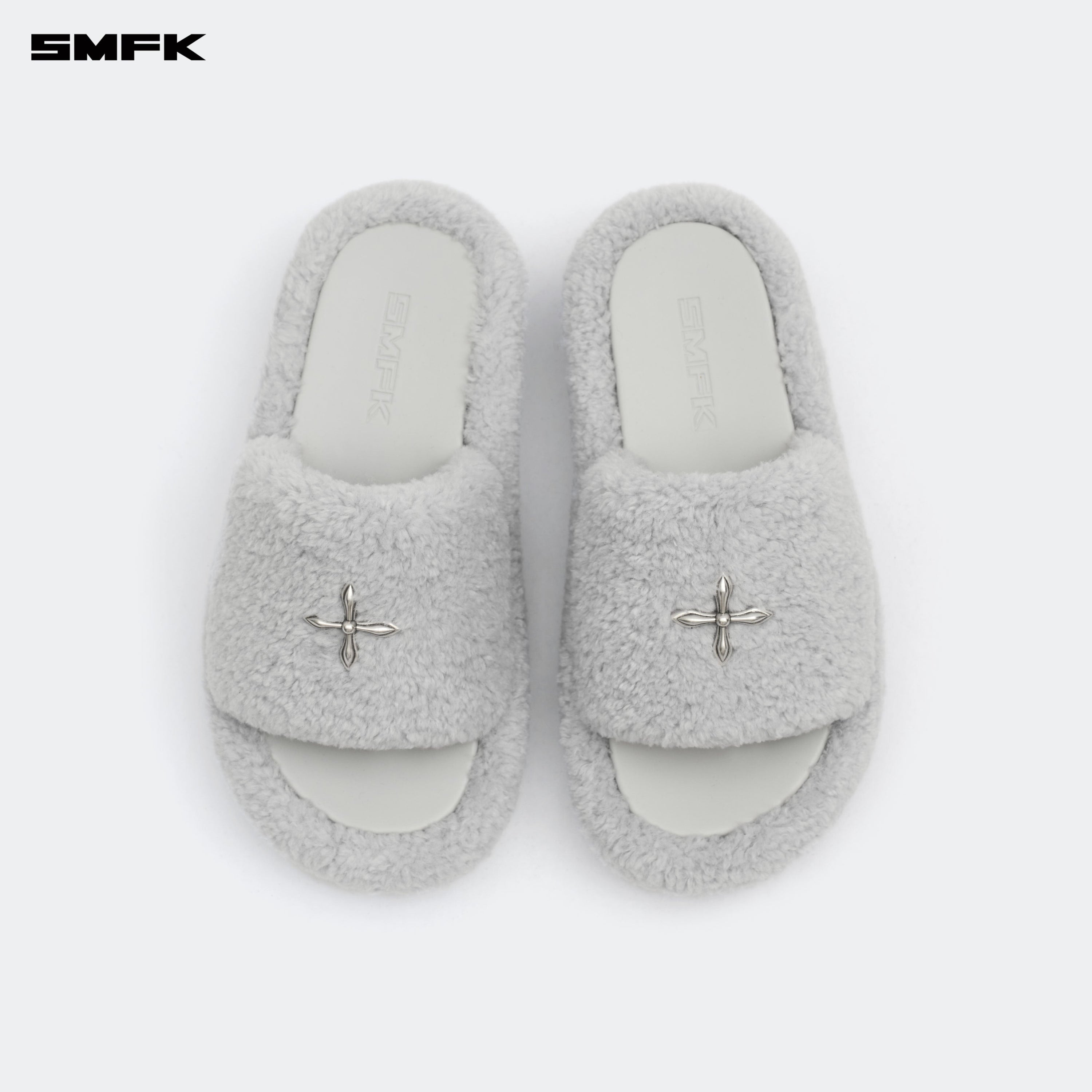 COMPASS WOOLLY Classic Furry Slipper In Gray - SMFK Official