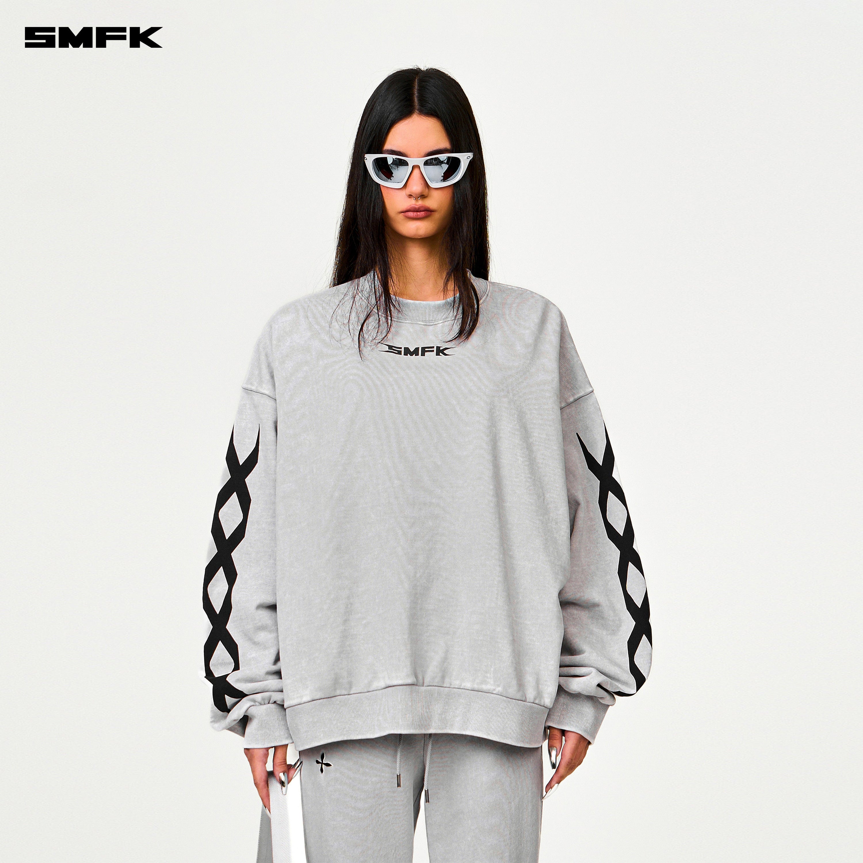 FUTURE DNA Chain Racing Oversize Hoodie Gray - SMFK Official