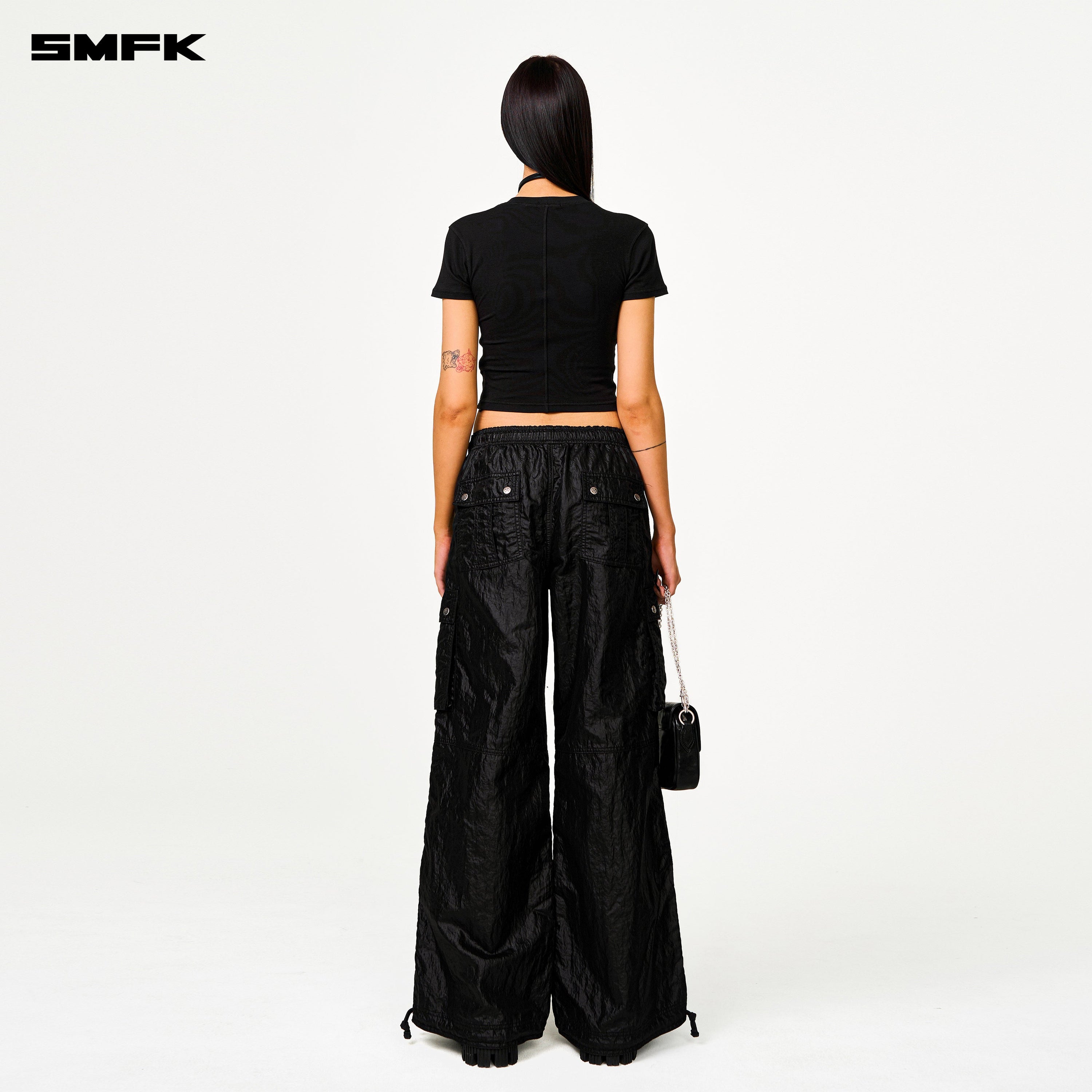 FUTURE Lightning Wide - Leg Track Pants in Black - SMFK Official