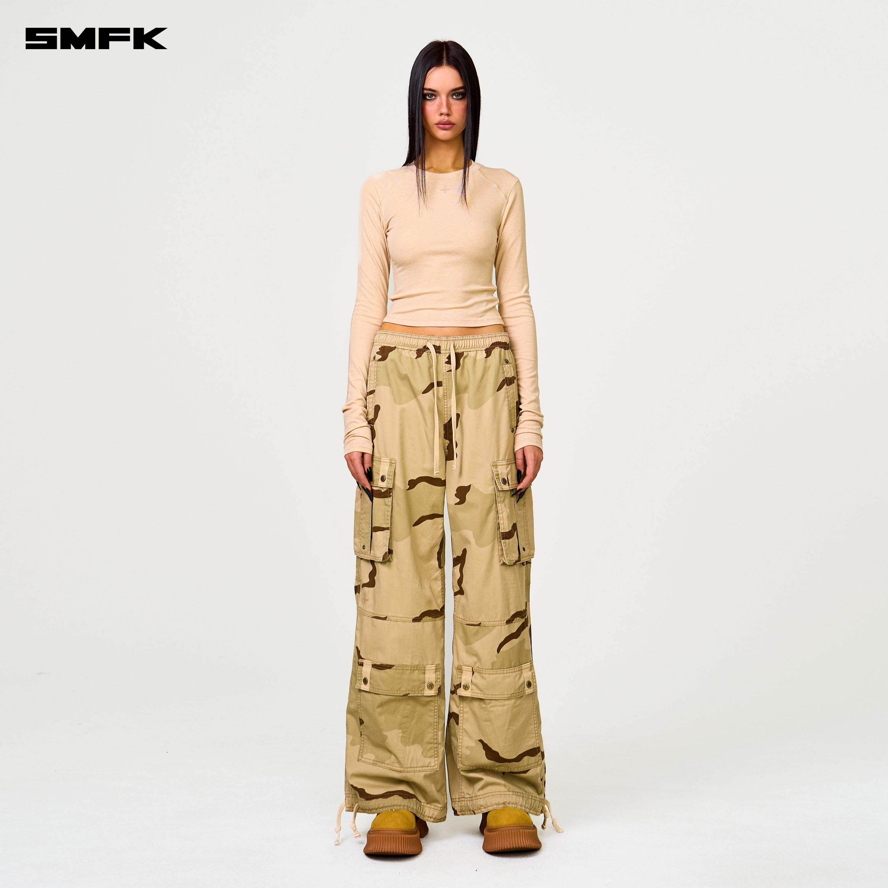 FUTURE Lightning Wide - Leg Track Pants in Camouflage - SMFK Official