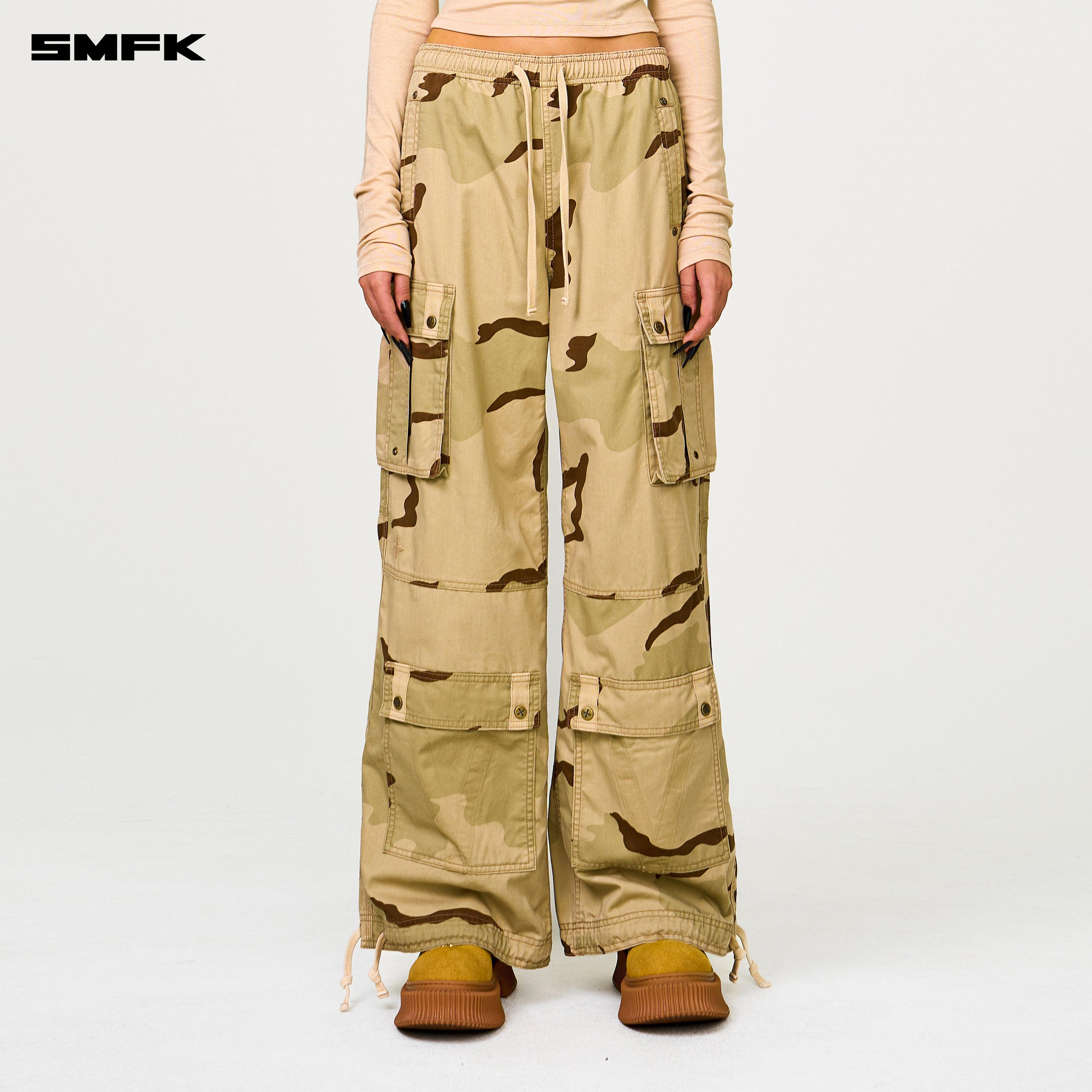 FUTURE Lightning Wide - Leg Track Pants in Camouflage - SMFK Official