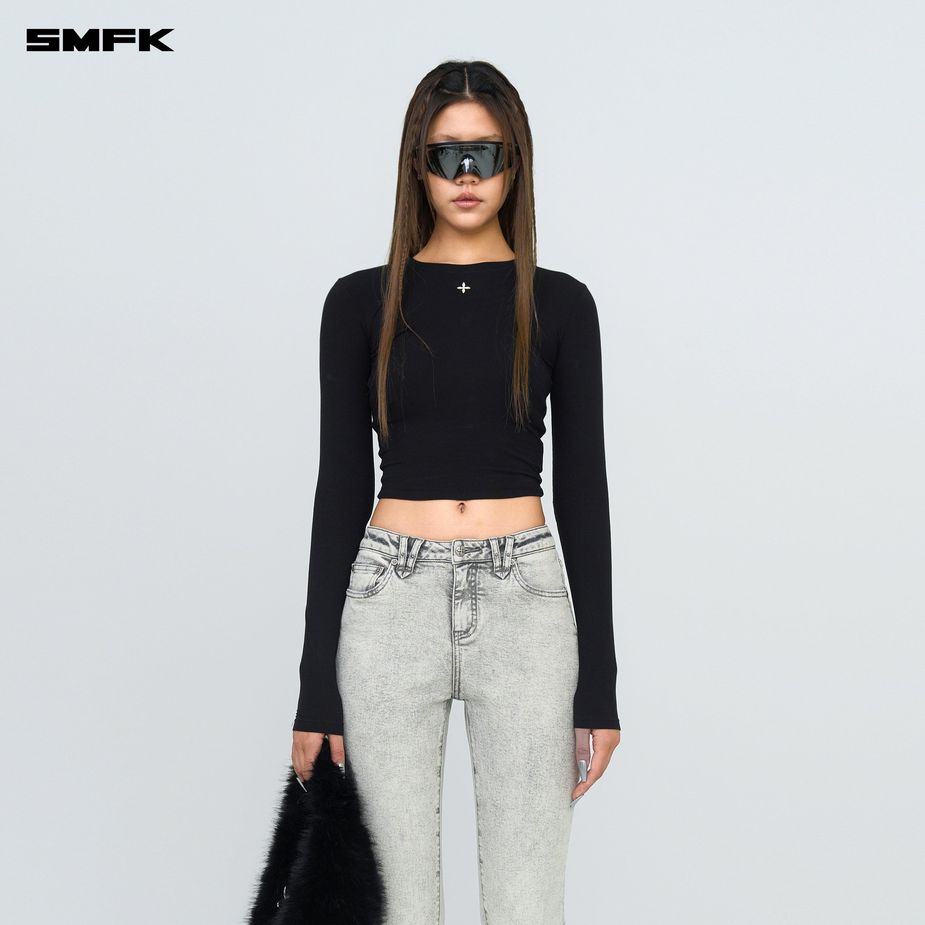 FUTURE Mirage Gray Nebula Stretch - flared Jeans - SMFK Official