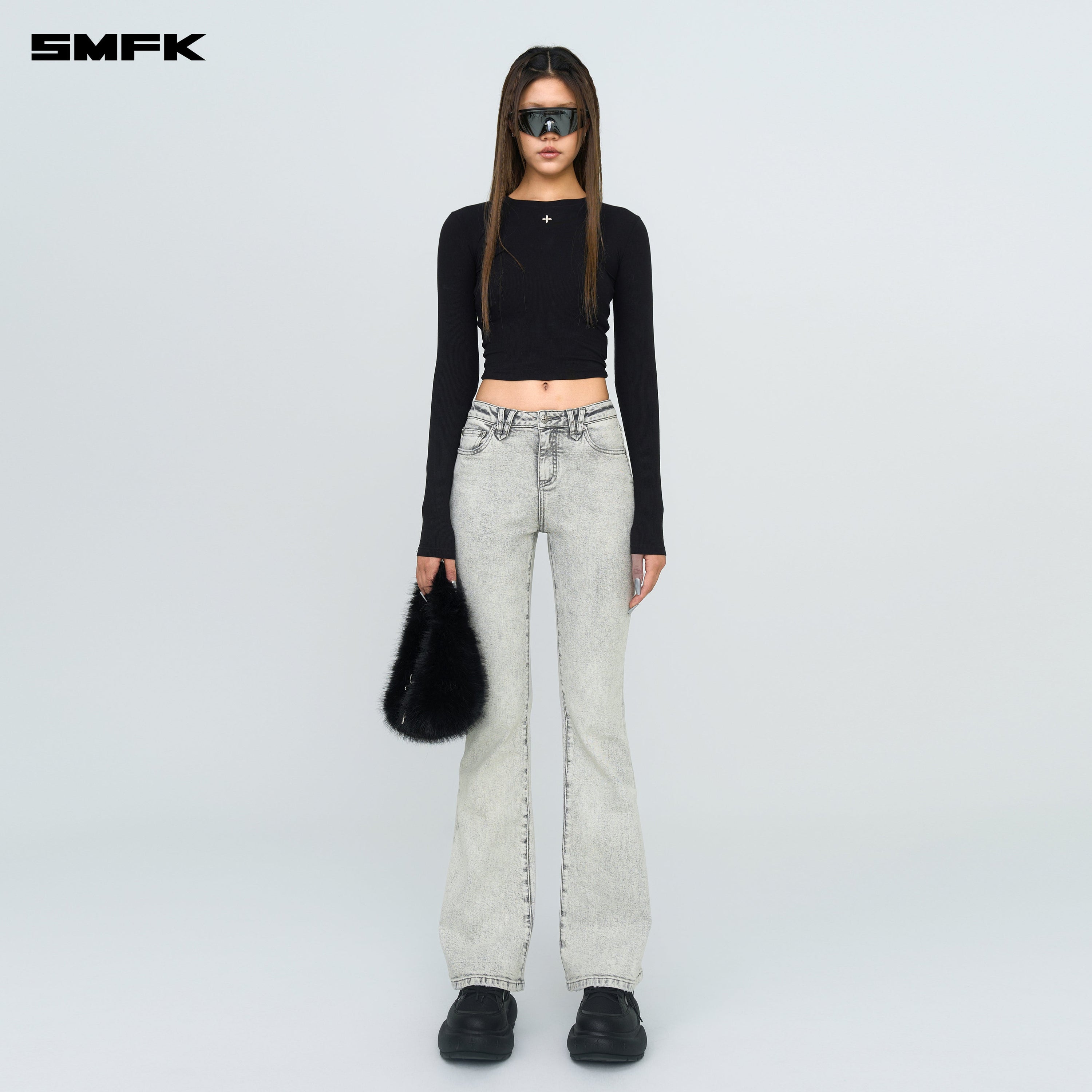 FUTURE Mirage Gray Nebula Stretch - flared Jeans - SMFK Official