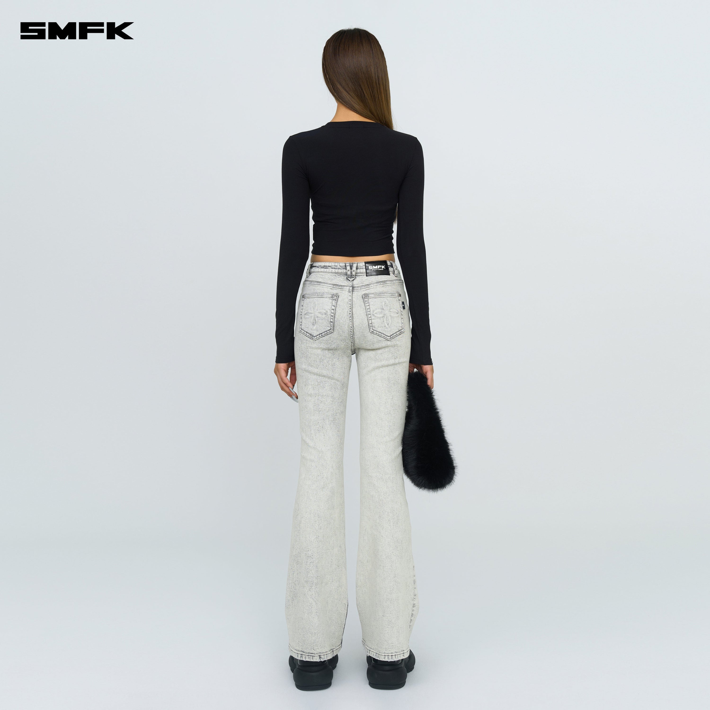 FUTURE Mirage Gray Nebula Stretch - flared Jeans - SMFK Official