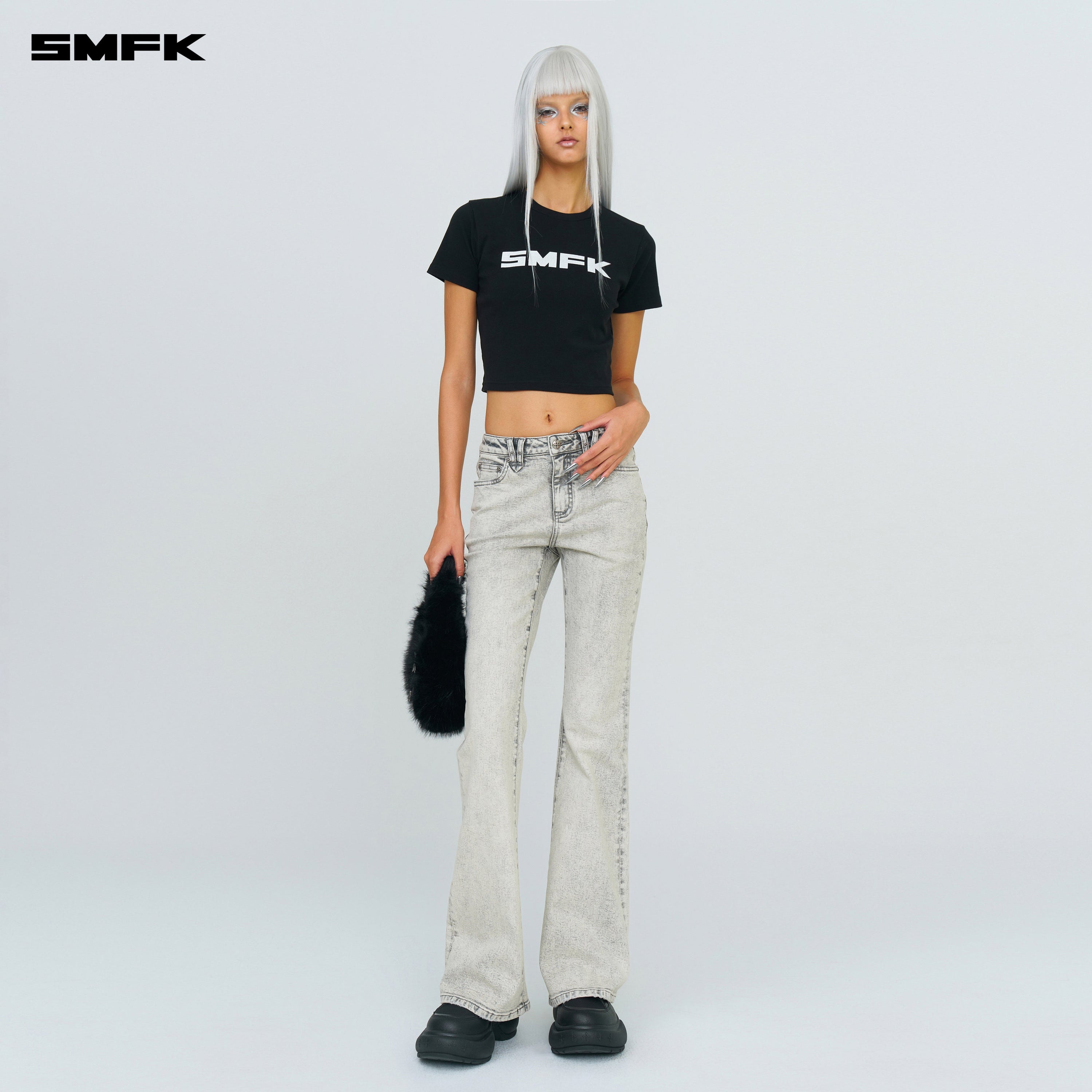 FUTURE Mirage Gray Nebula Stretch - flared Jeans - SMFK Official