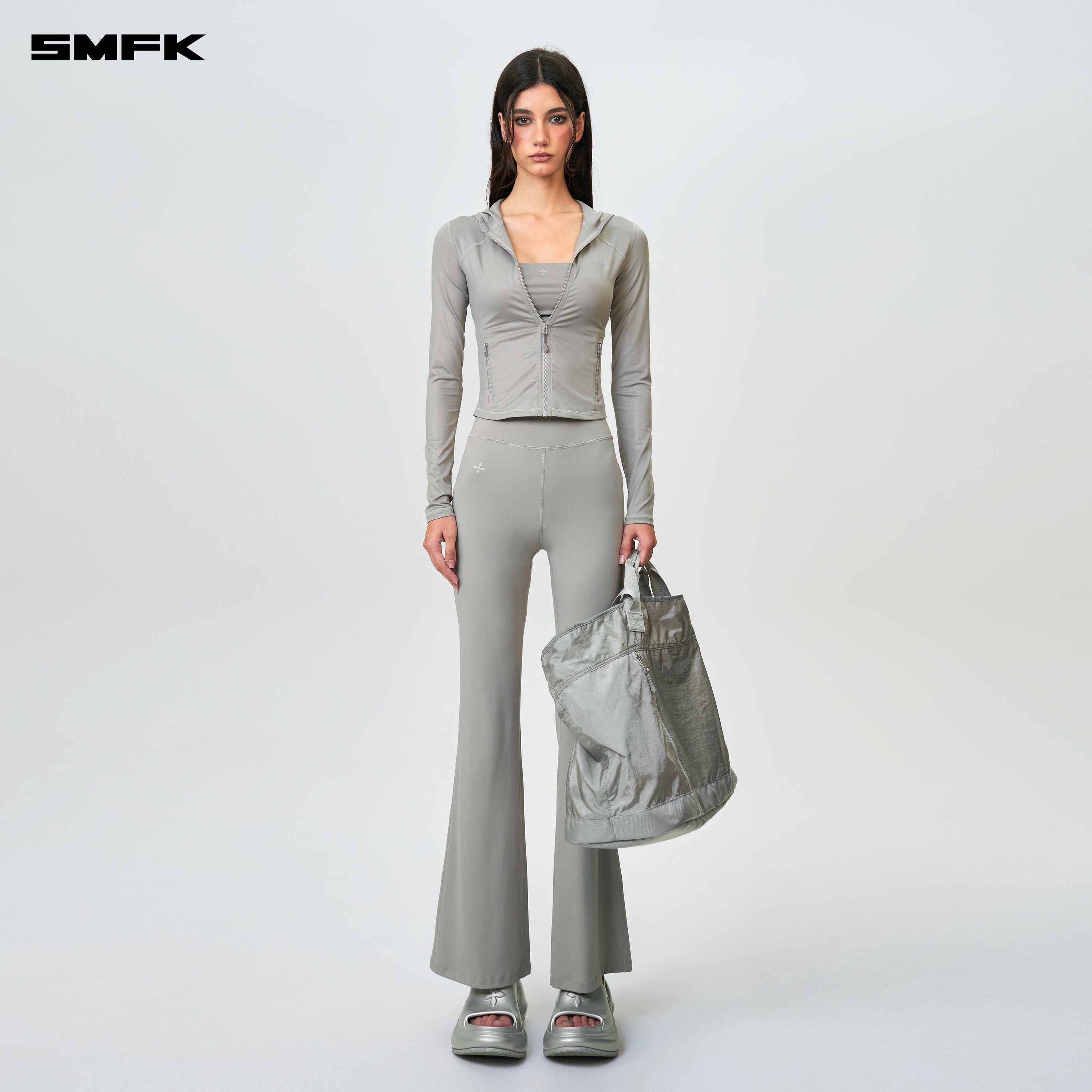 FUTURE Wave Body Shaping Flared Pants Gray - SMFK Official