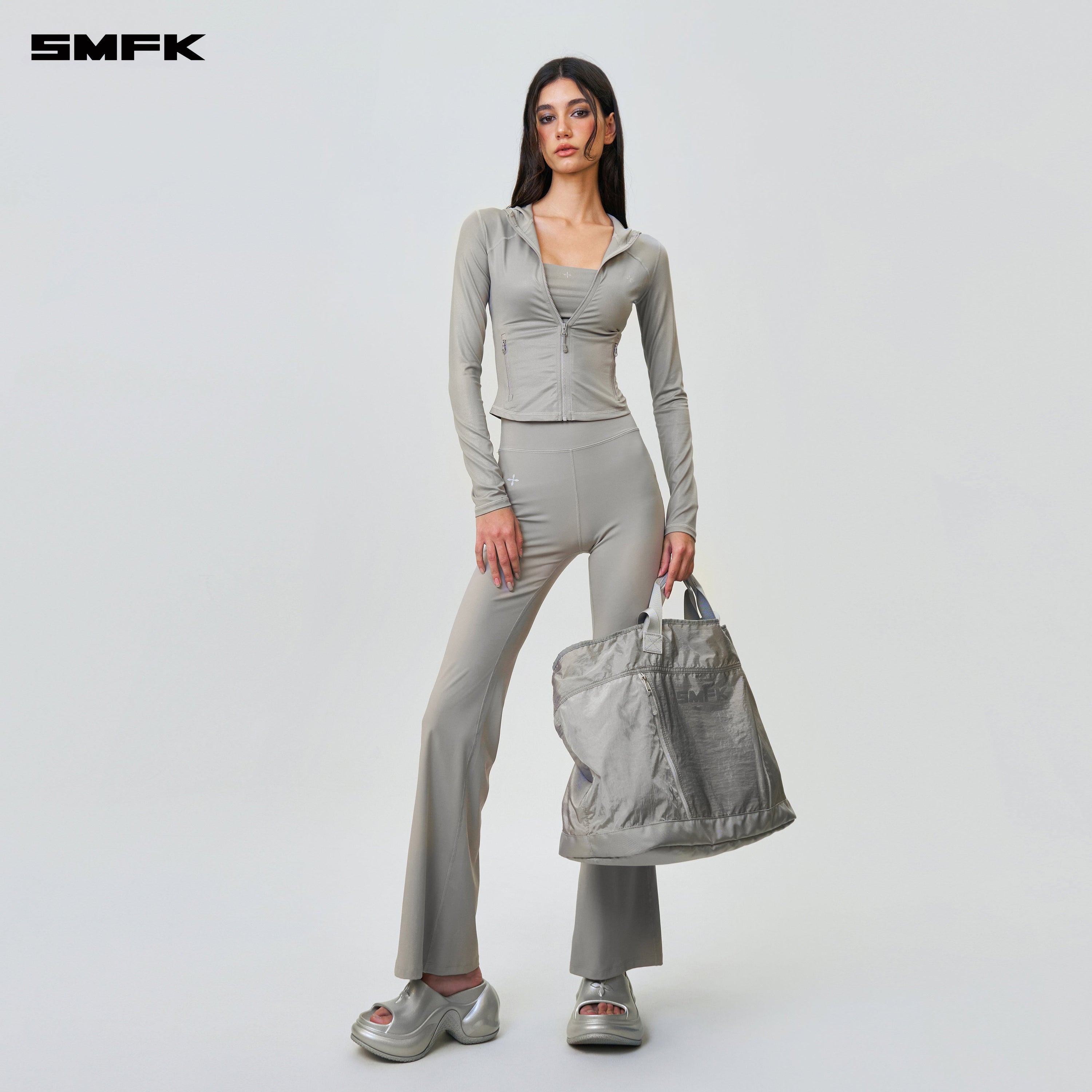 FUTURE Wave Body Shaping Flared Pants Gray - SMFK Official