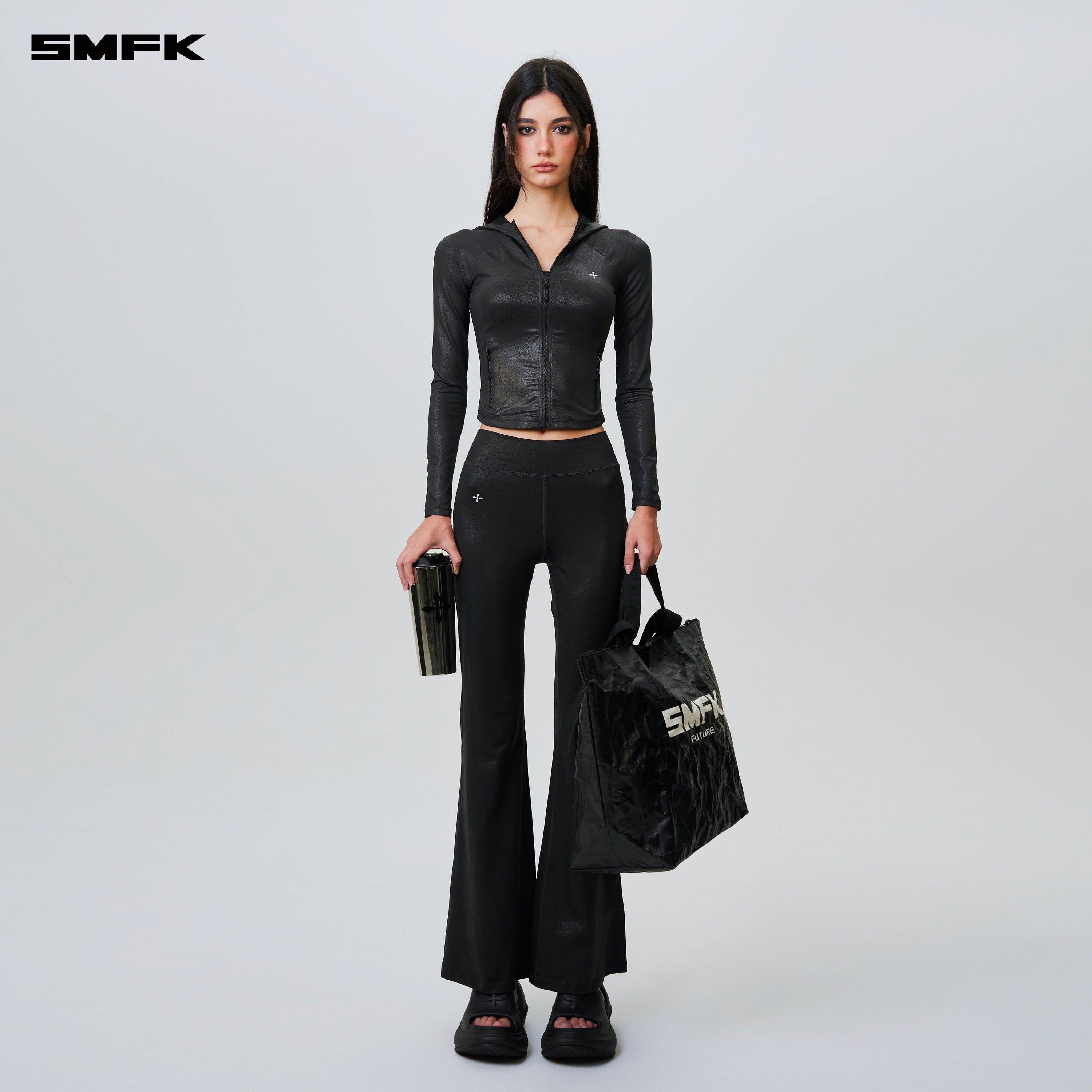 FUTURE Wave Body Shaping Flared Pants Lightning Black - SMFK Official