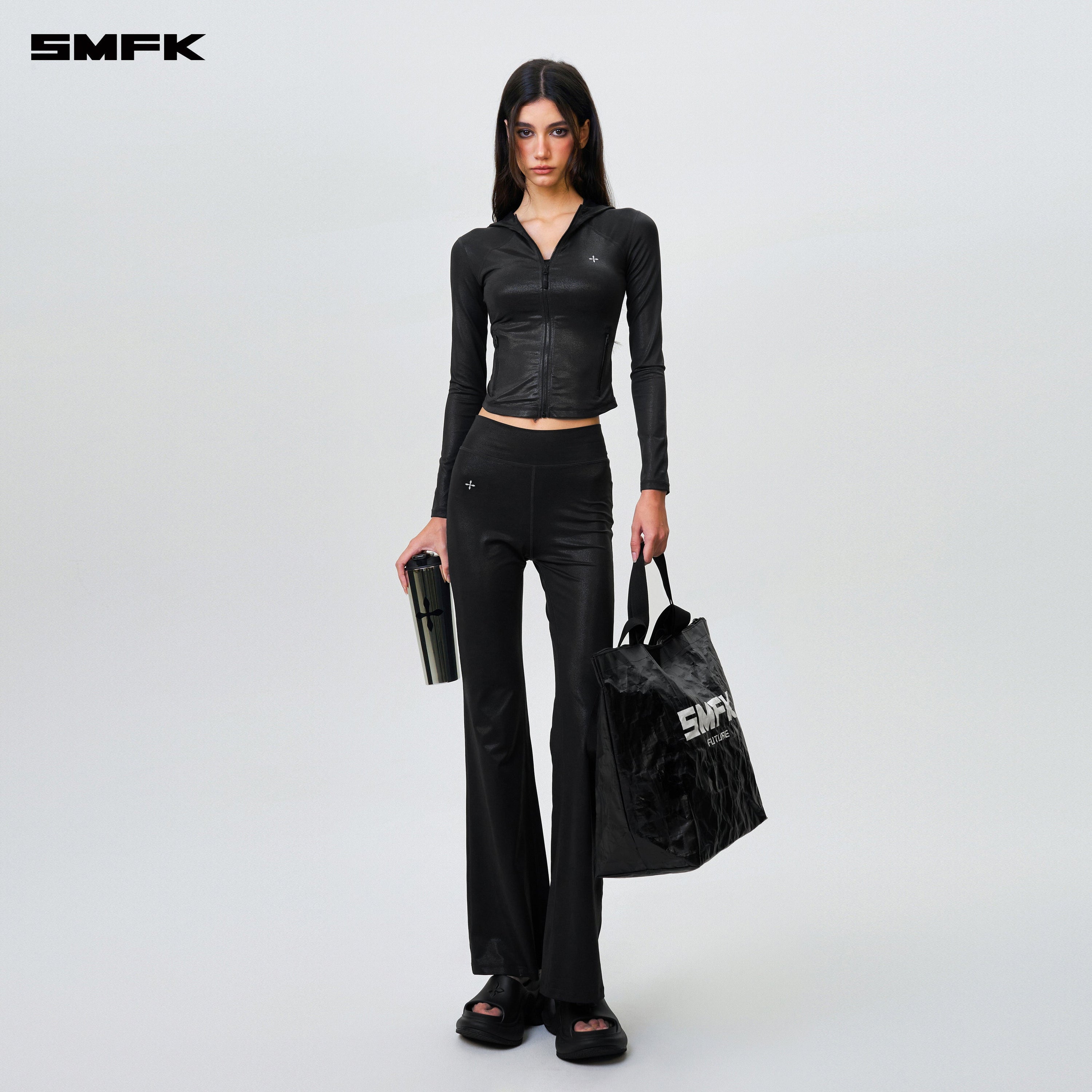 FUTURE Wave Body Shaping Flared Pants Lightning Black - SMFK Official