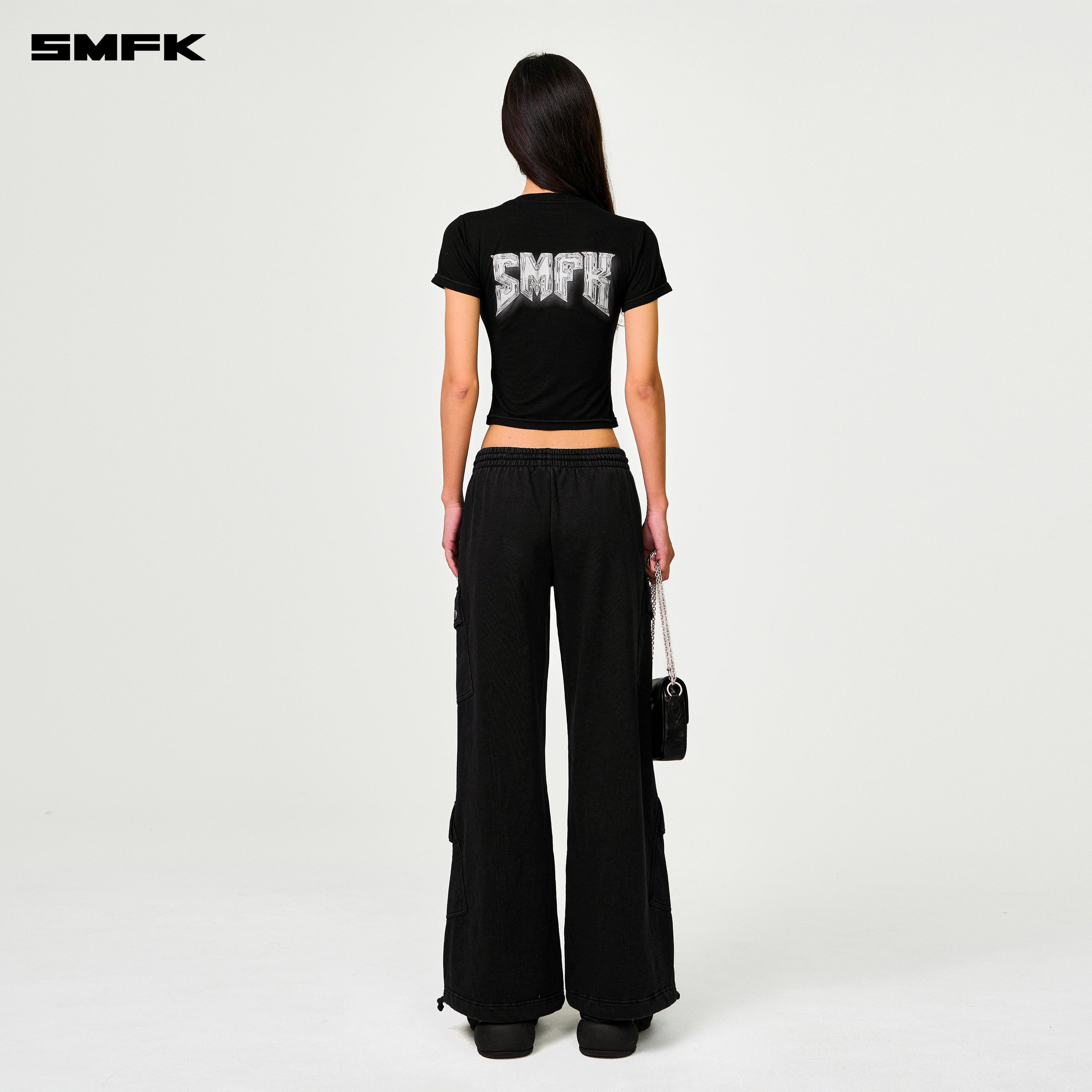 FUTURE Wide - Leg Track Pants in Black - SMFK Official