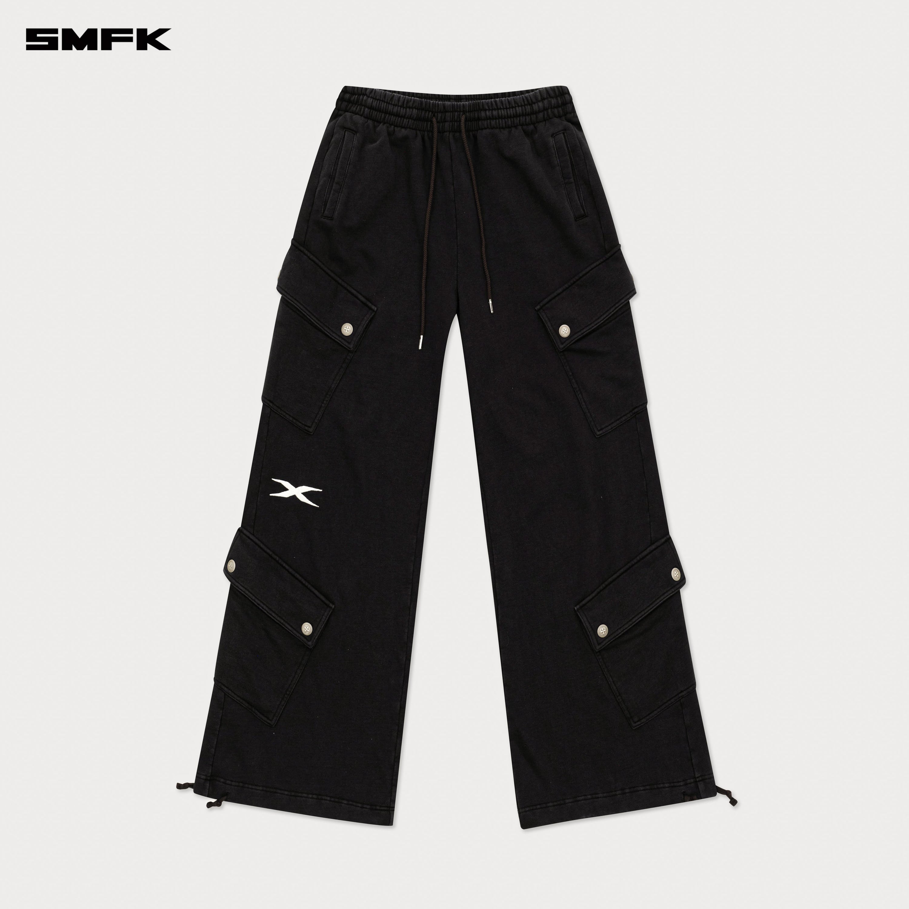 FUTURE Wide - Leg Track Pants in Black - SMFK Official