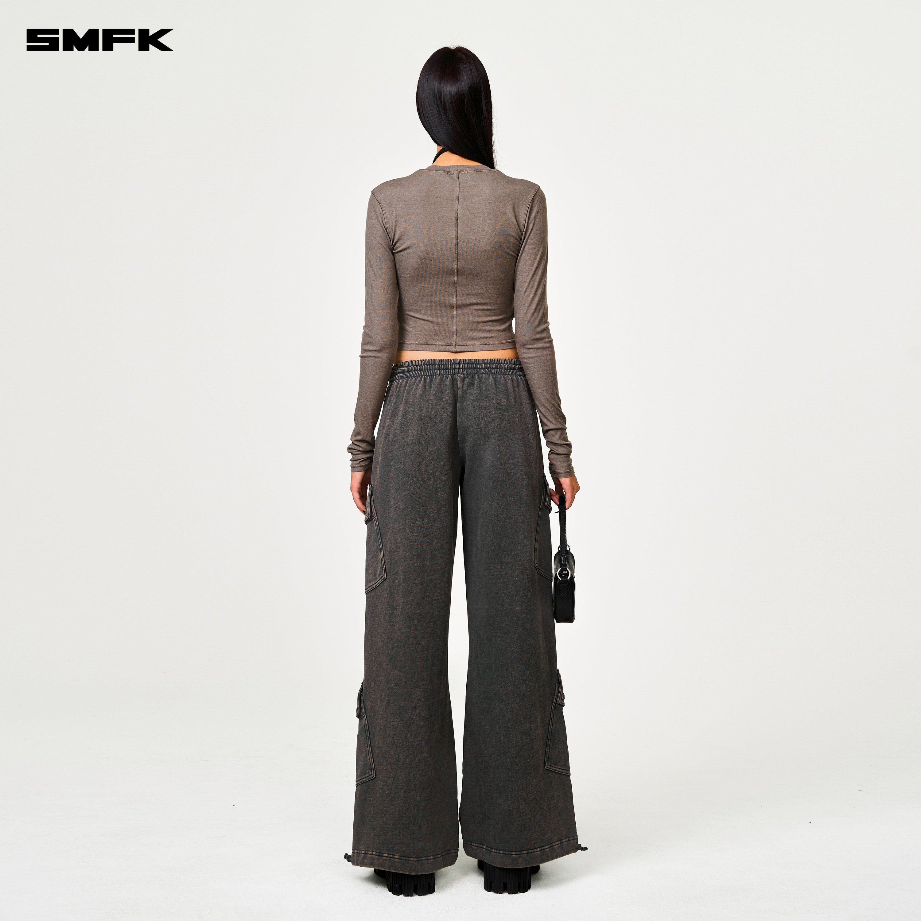 FUTURE Wide - Leg Track Pants in Gray - SMFK Official