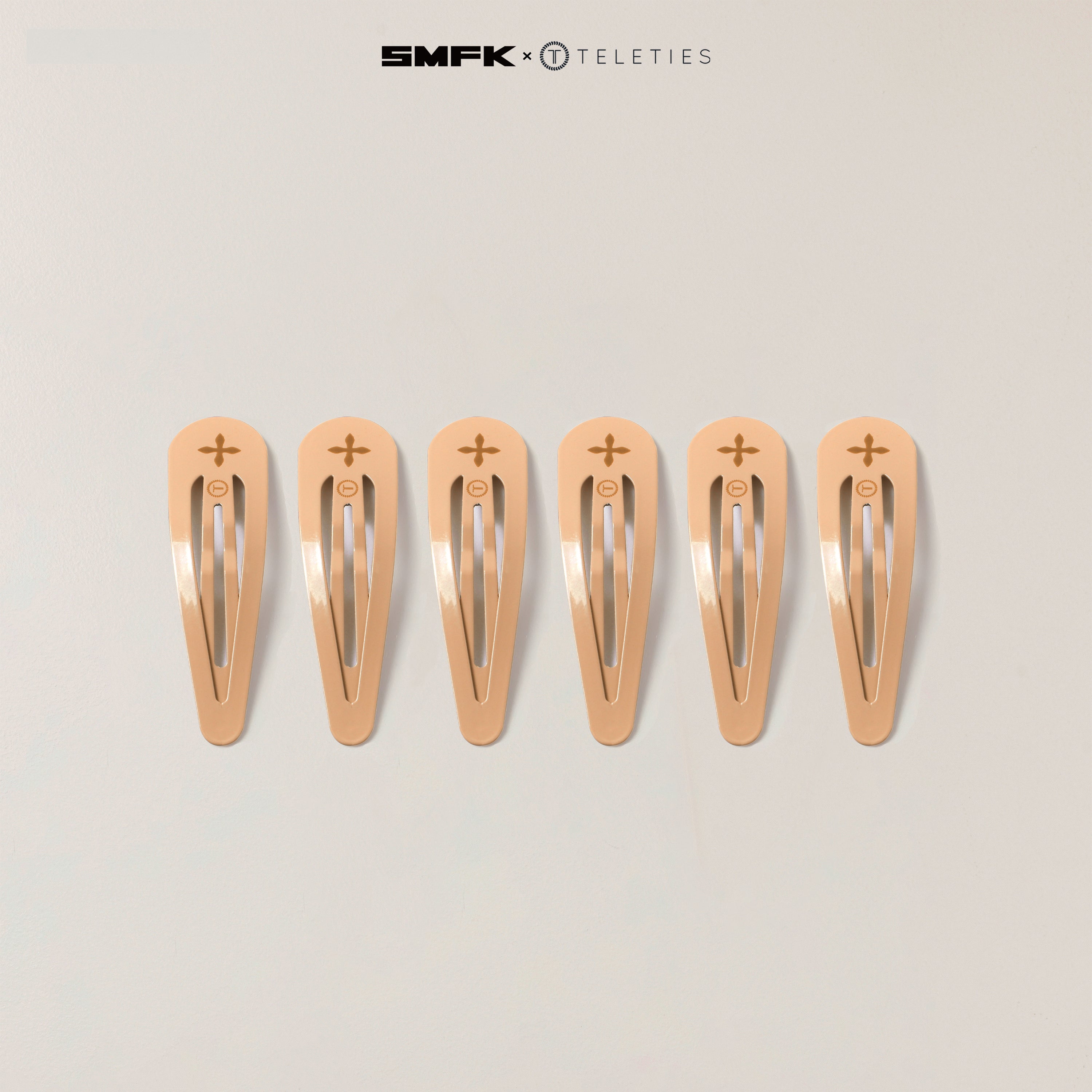 SMFK X TELETIES Snap Clips SAND COLOR