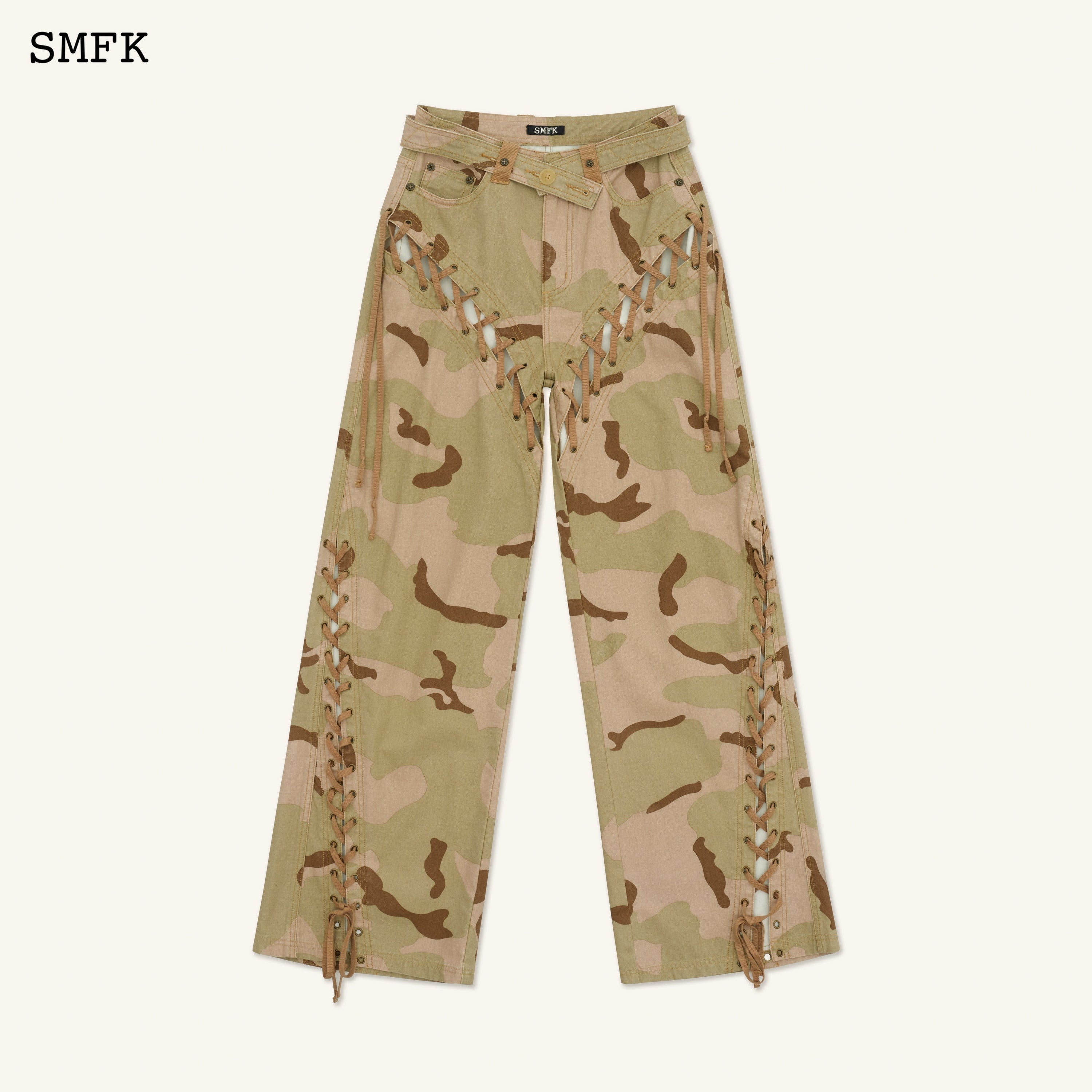 Ancient Myth Camouflage Desert Wide-Leg Jeans - SMFK Official