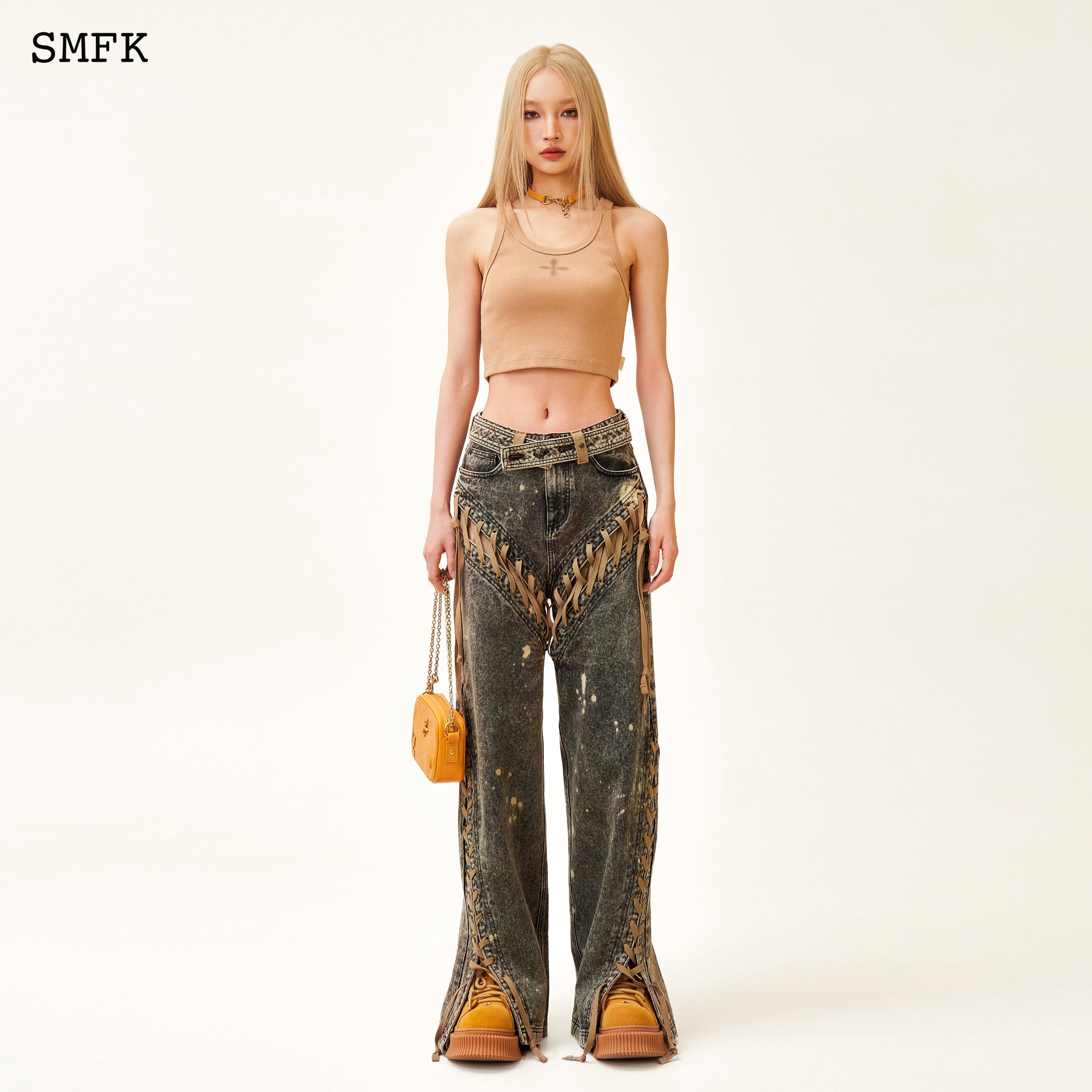 Ancient Myth Hurricane Wide-Leg Jeans In Sunset - SMFK Official