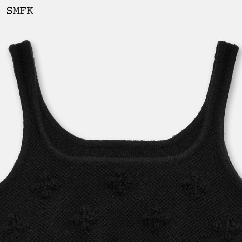 Black Garden wool knitted sports suit - SMFK Official