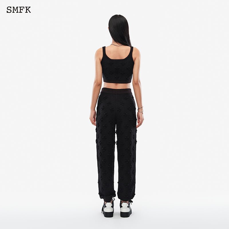 Black Garden wool knitted sports suit - SMFK Official