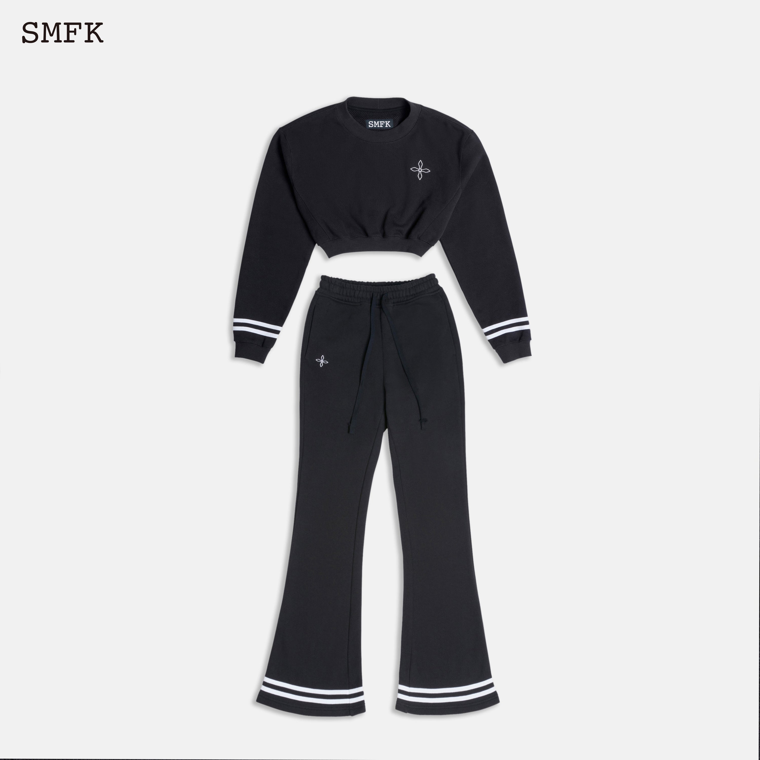 Black Night Flower Retro Sports Suit - SMFK Official