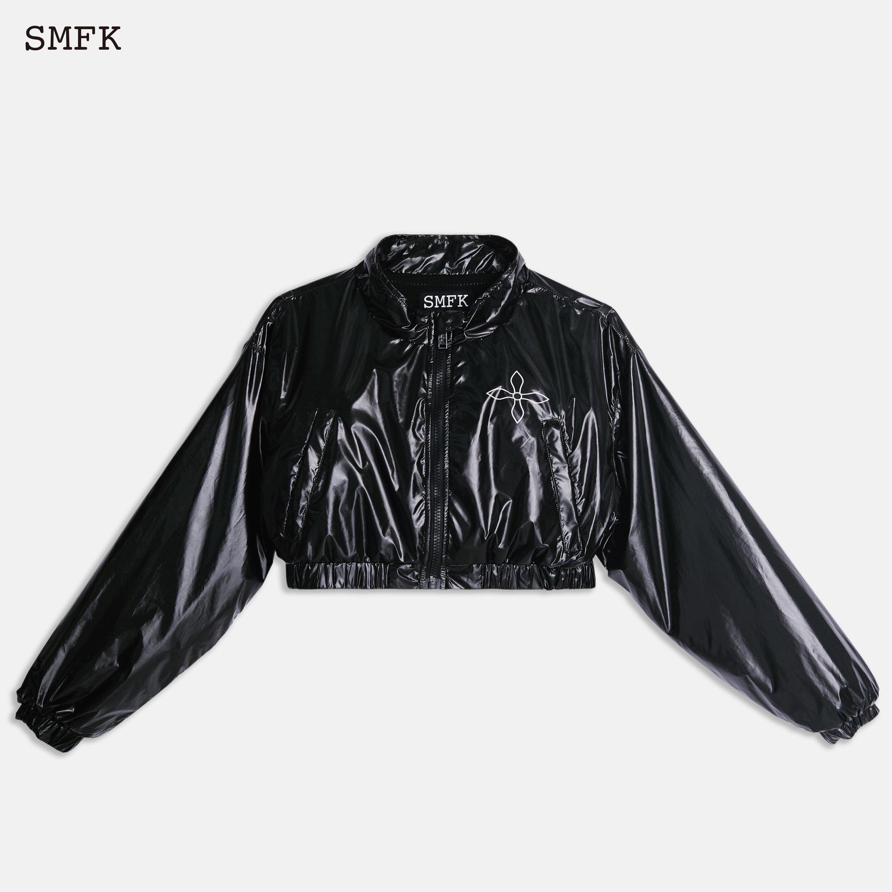 Black Night Flower Vintage Short Body Jacket - SMFK Official