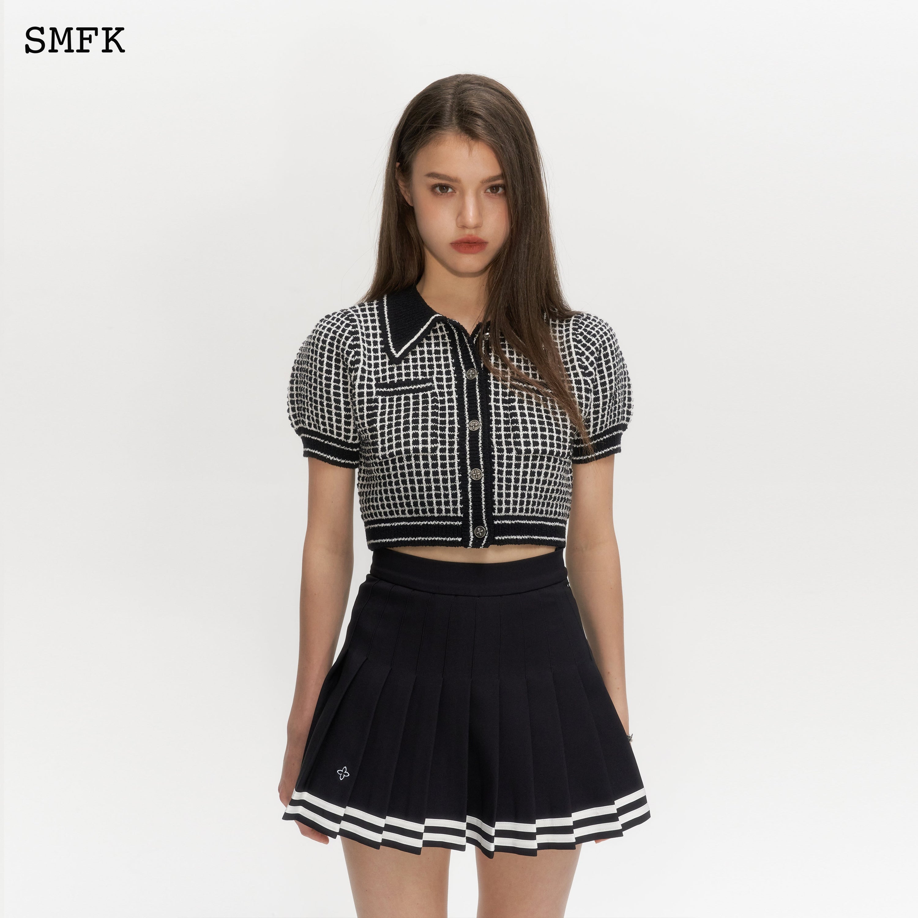 Campus Black And White Checkered Polo - SMFK Official