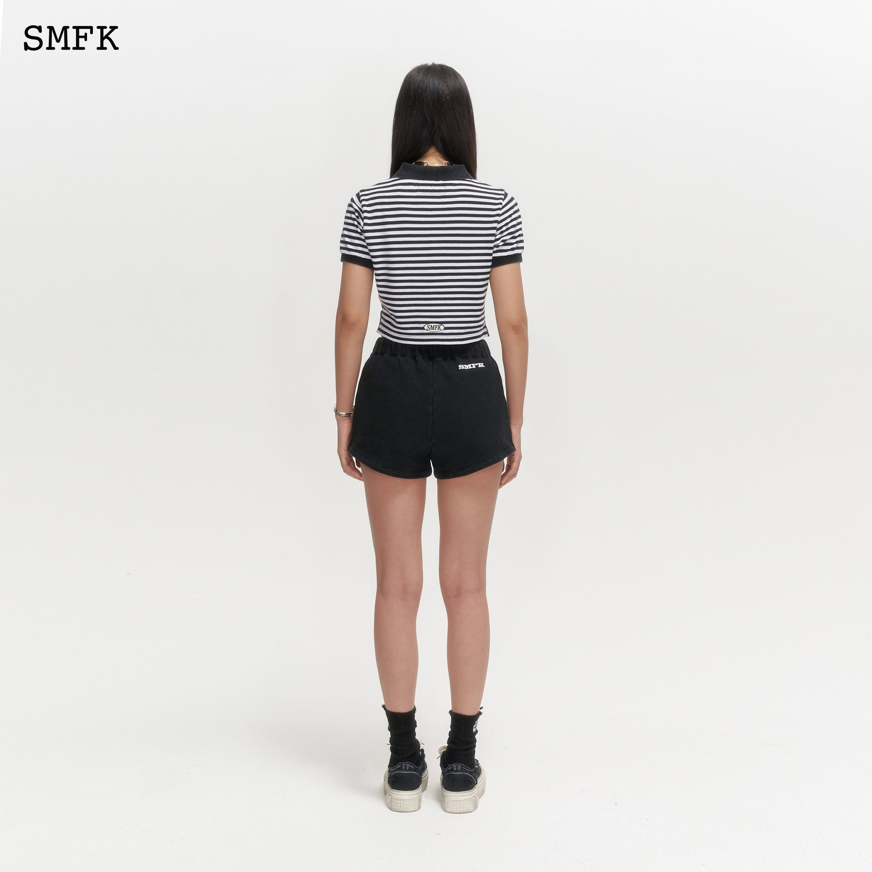 Campus Black And White Stripe Polo - SMFK Official