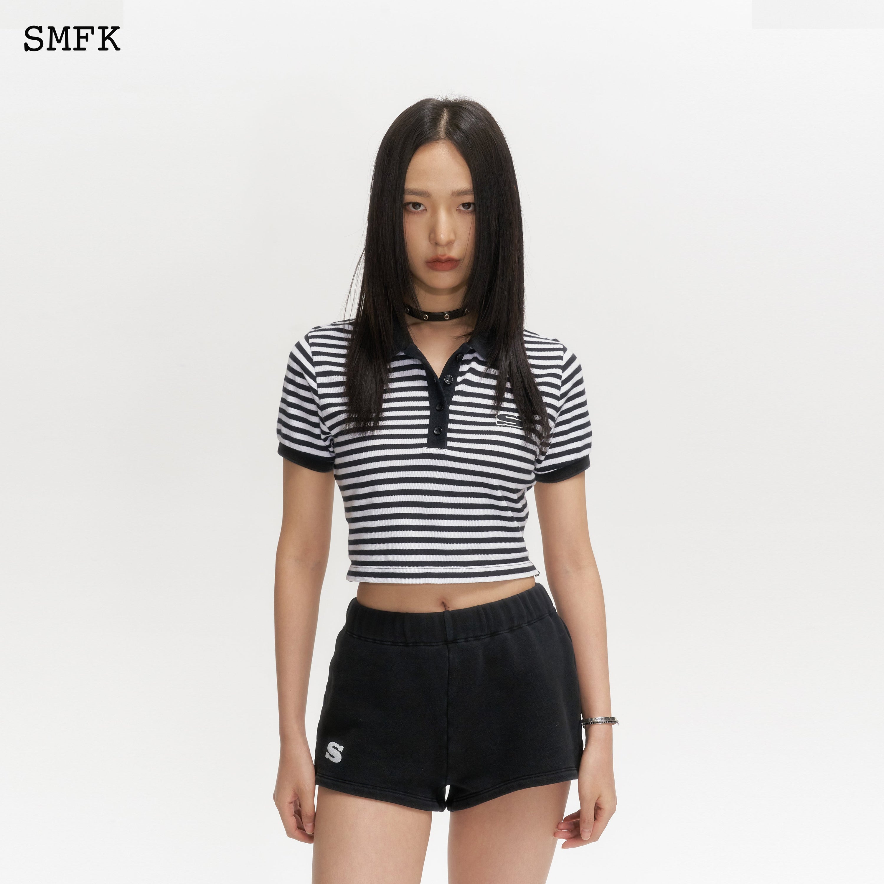 Campus Black And White Stripe Polo - SMFK Official