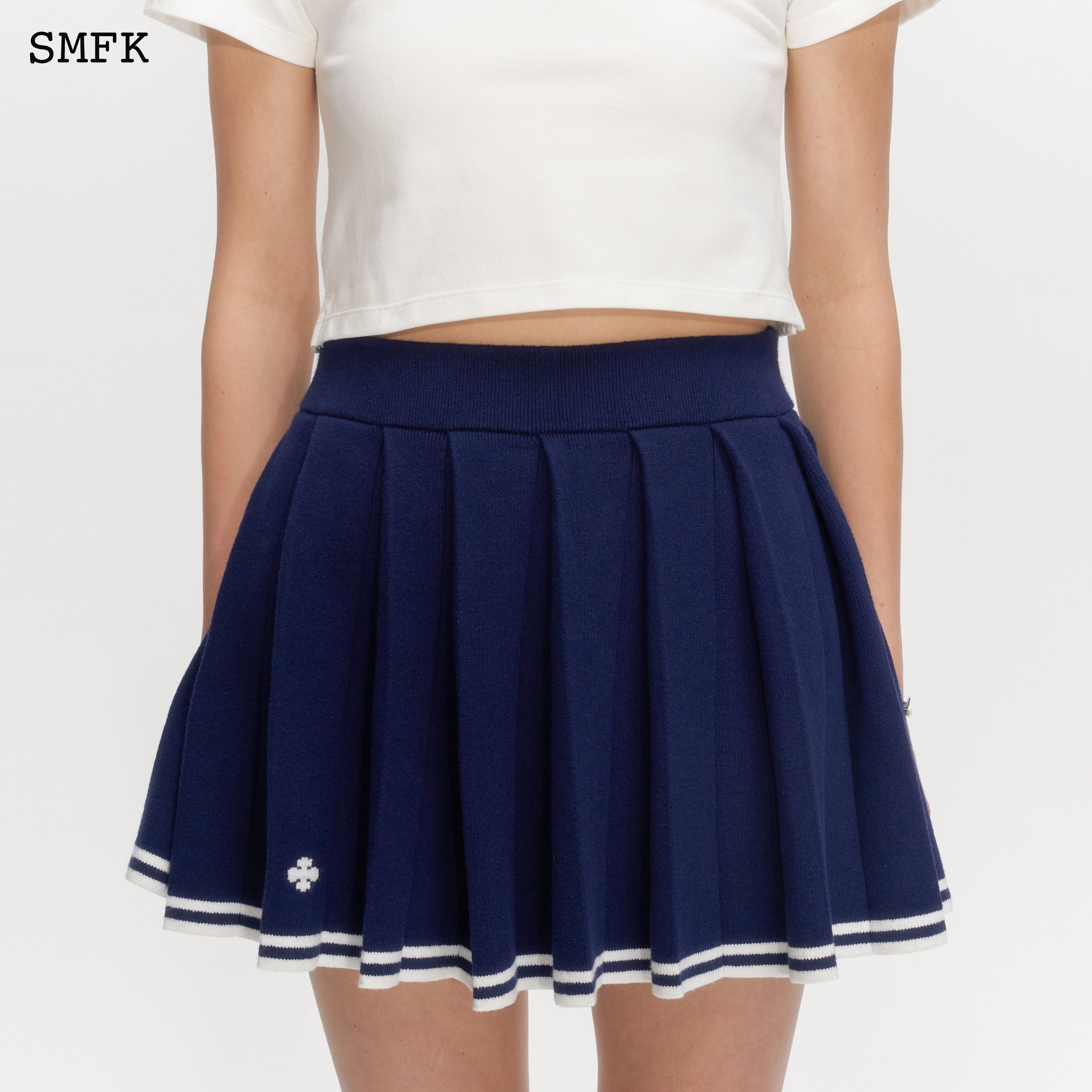 Compass Academy Navy Cashmere Pleated Skirt - SMFK Official