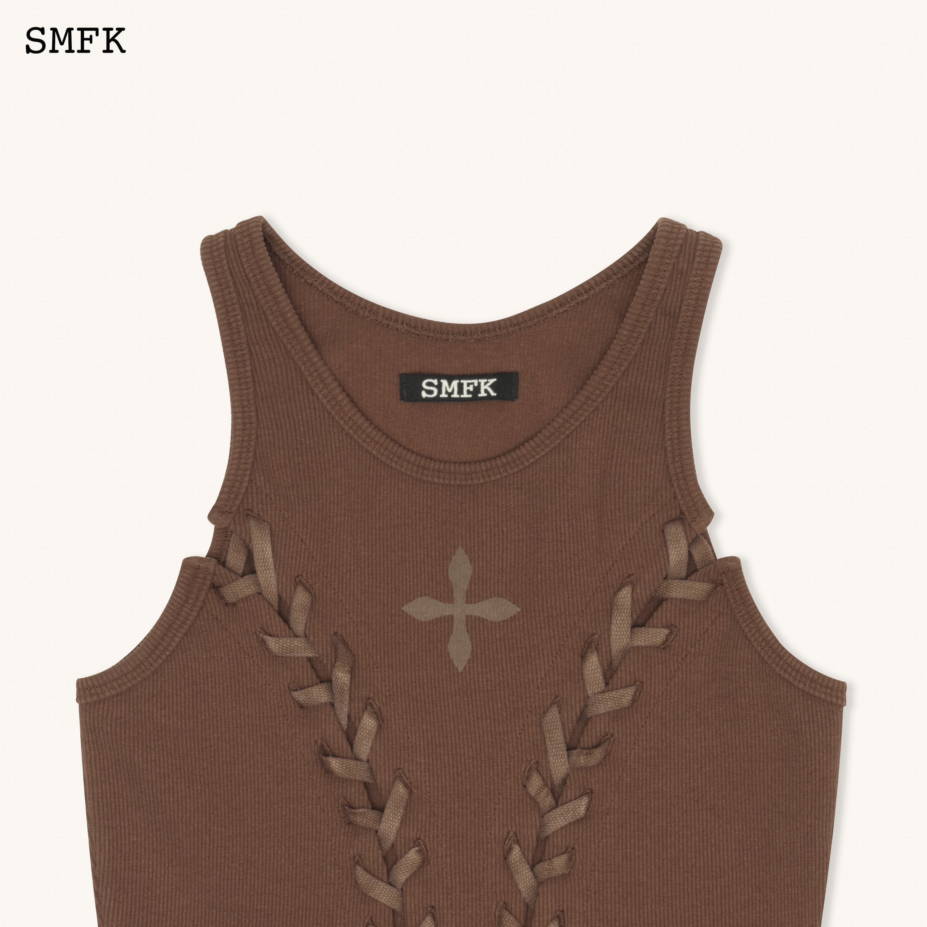 Compass Baseball Deconstruct Vest Top In Brown - SMFK Official