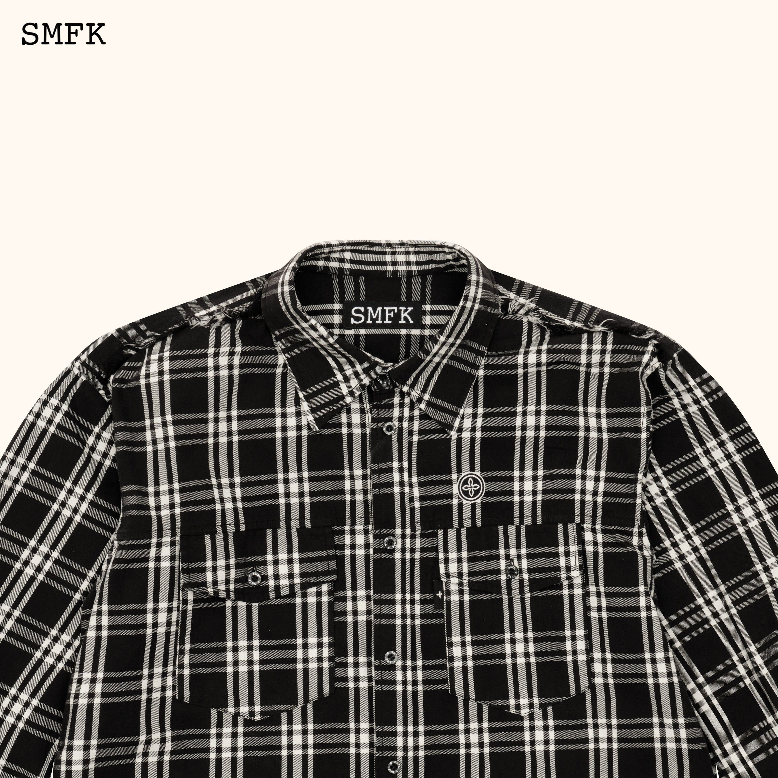 Compass Black Plaid Workwear Style Shirt - SMFK Official