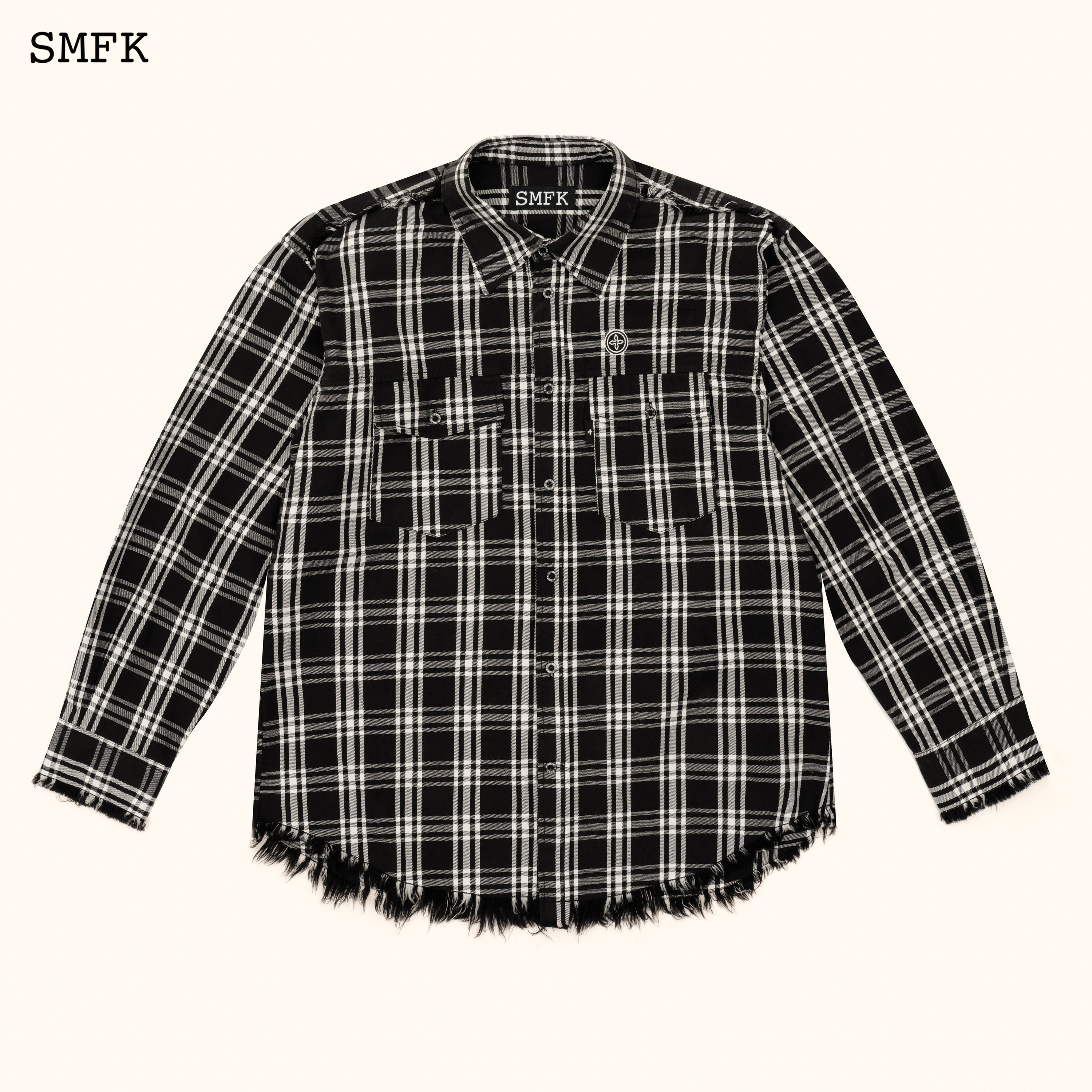 Compass Black Plaid Workwear Style Shirt - SMFK Official