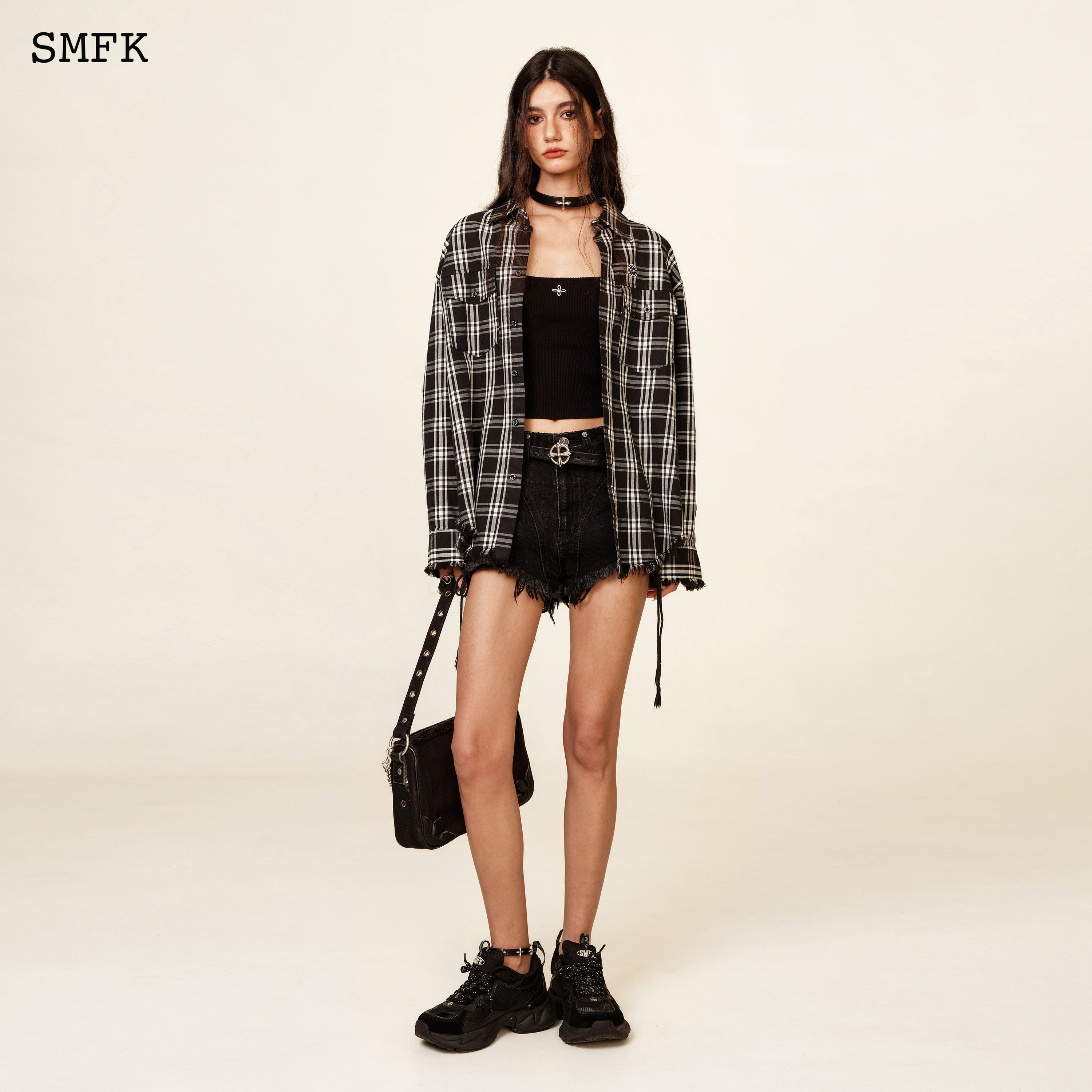 Compass Black Plaid Workwear Style Shirt - SMFK Official