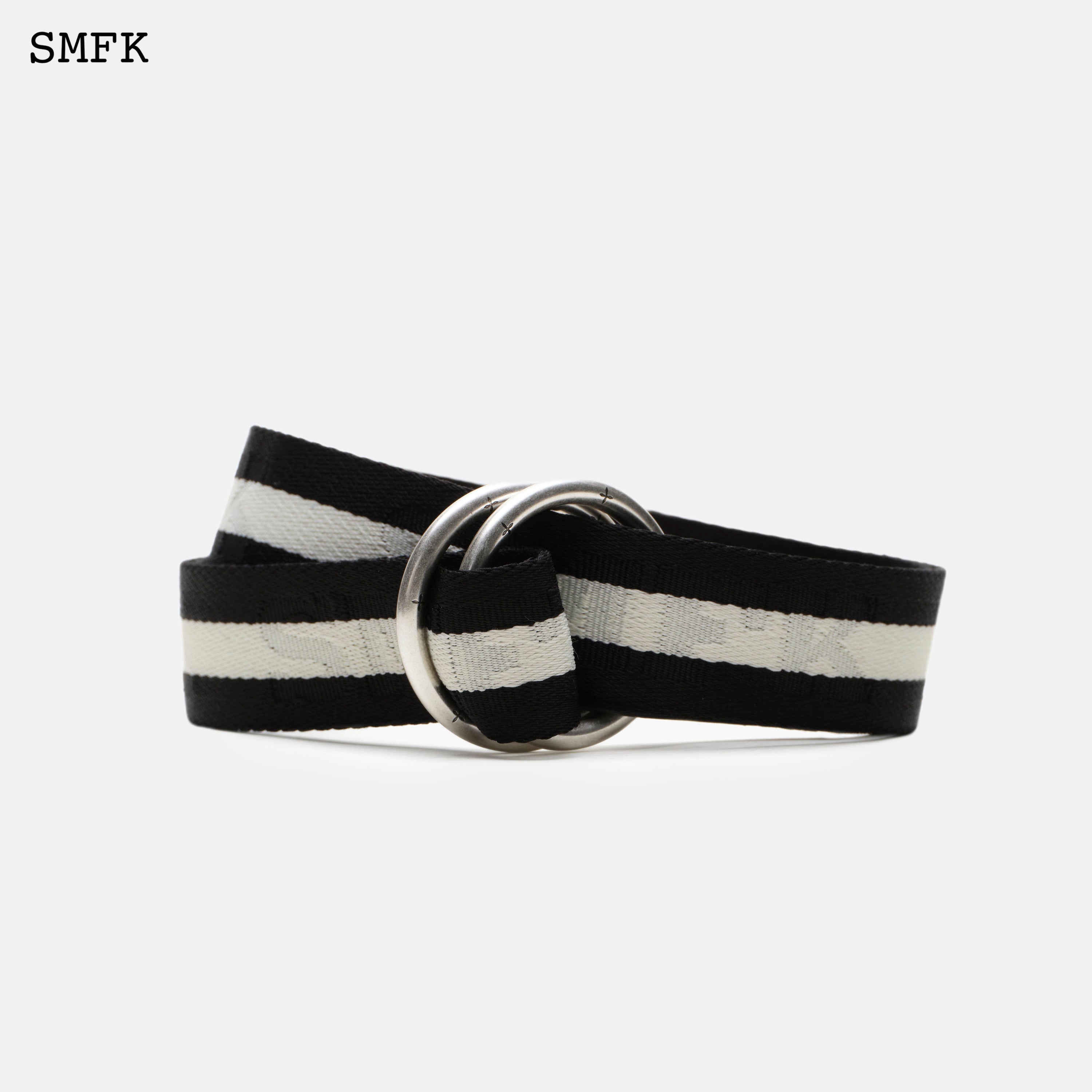 Compass Black Striped Buckle Belt - SMFK Official