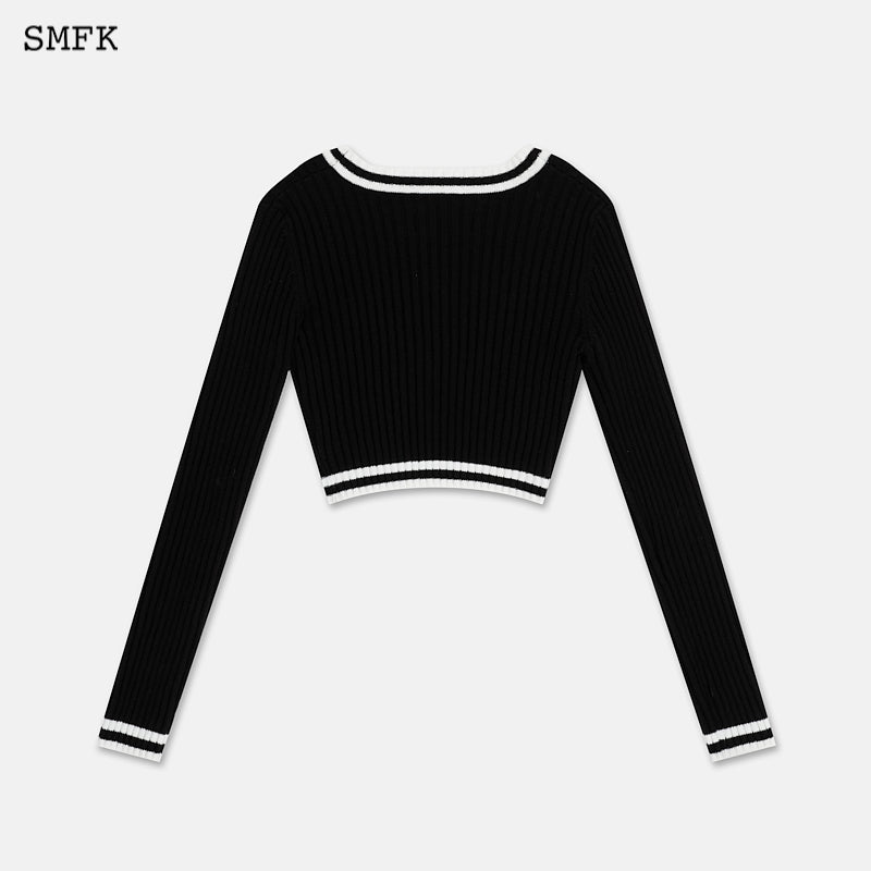 Compass classic cashmere short sweater Black - SMFK Official