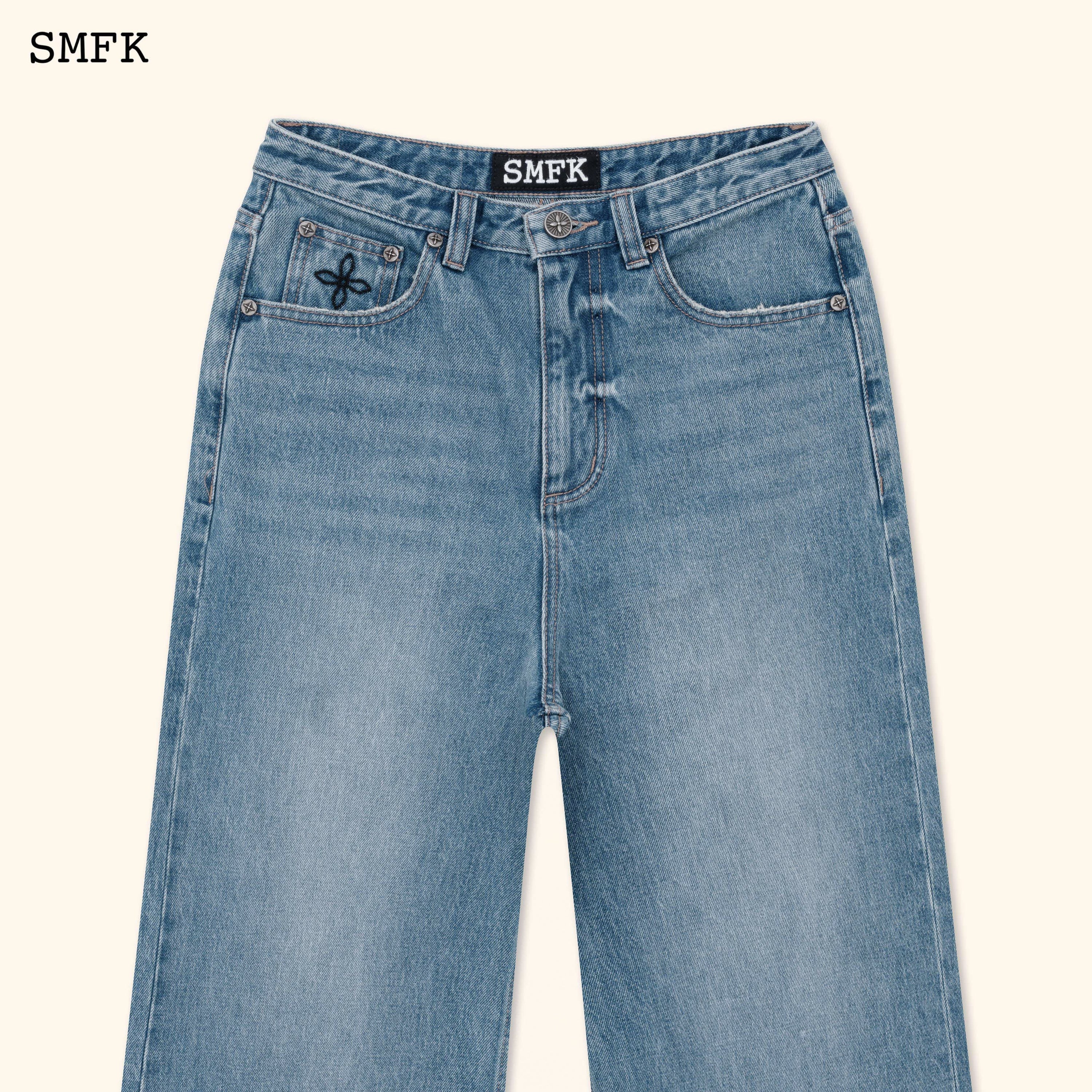 Compass Classic Cross Flared Jeans In Blue - SMFK Official
