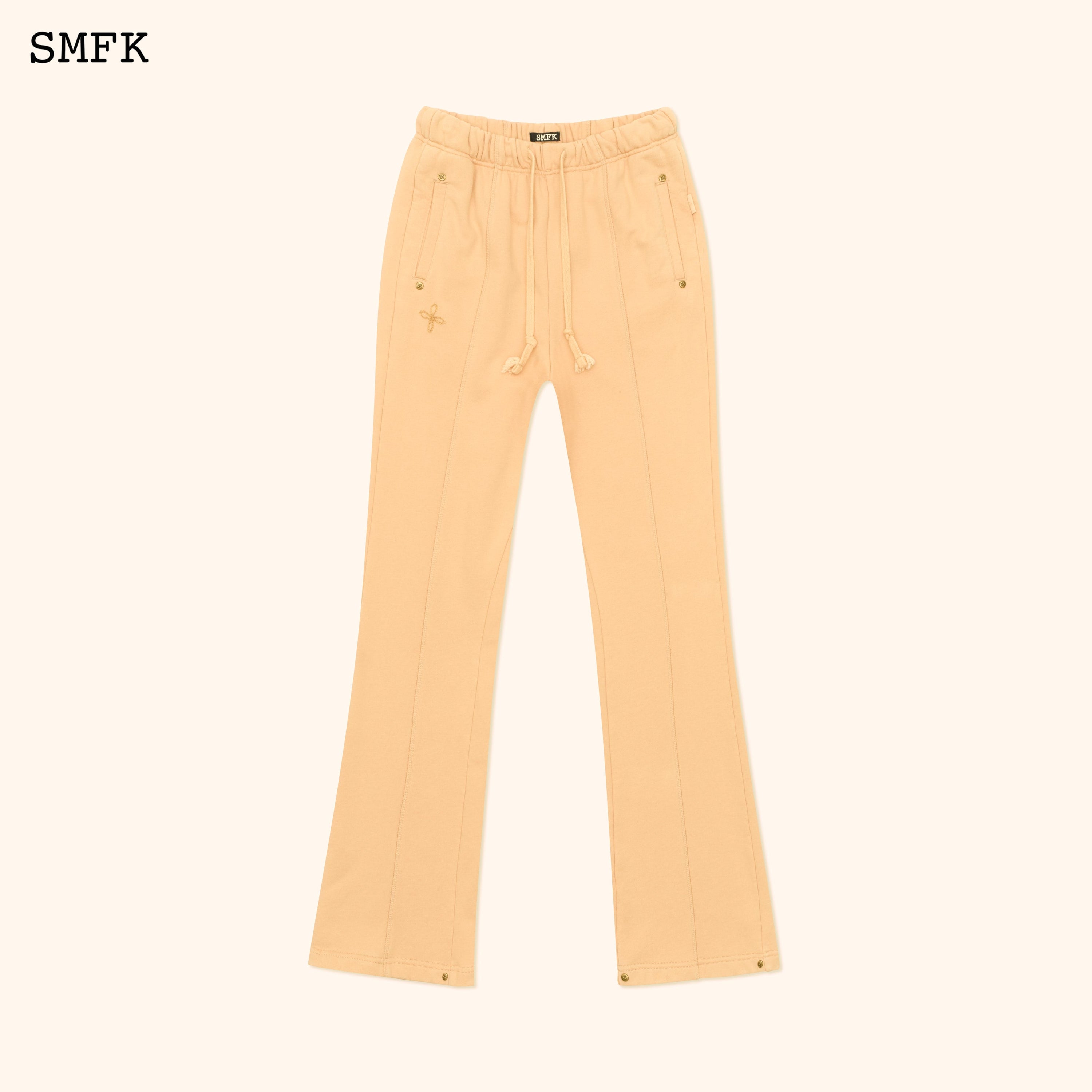 Compass Classic Cross Flared Sweatpants In Wheat - SMFK Official