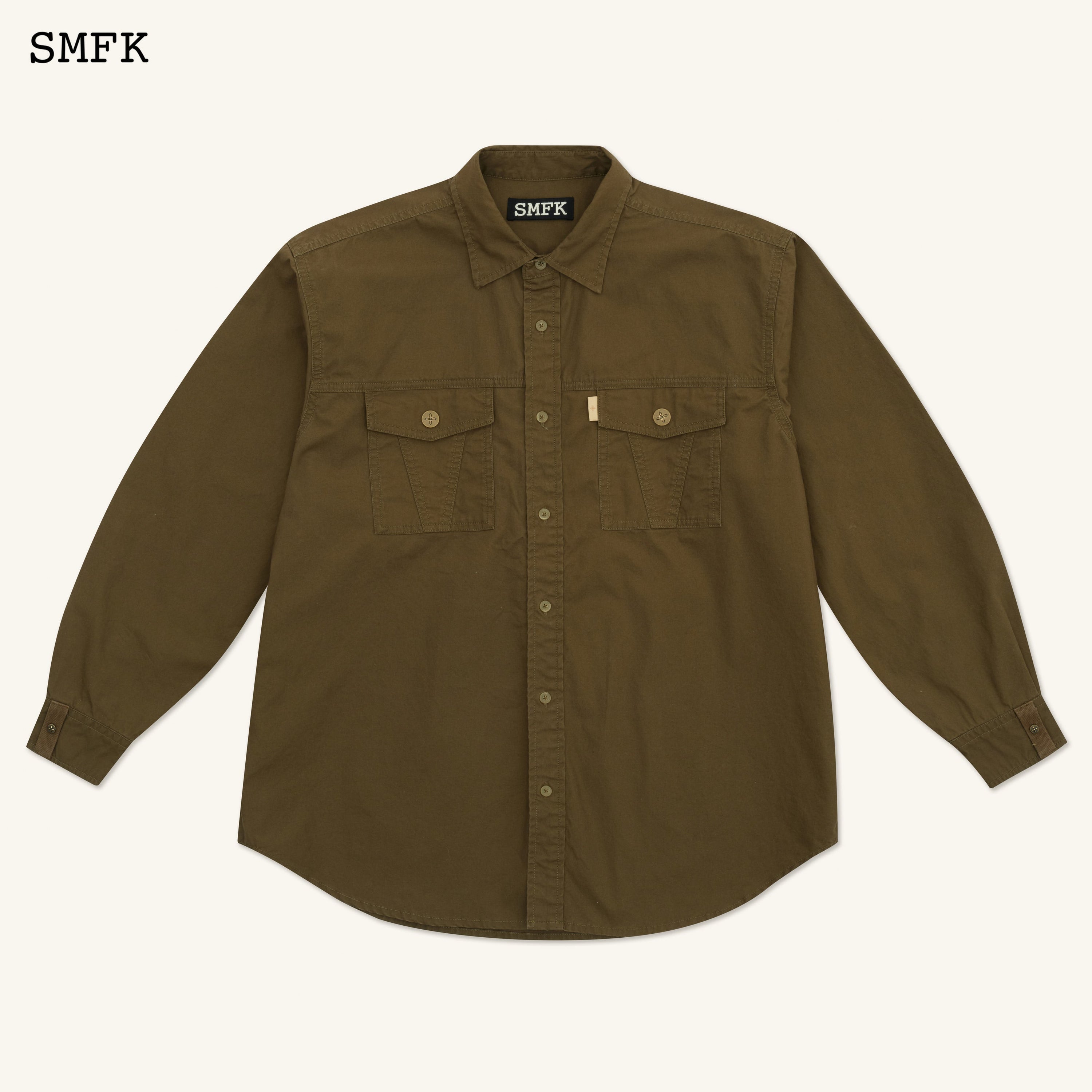 Compass Classic Loose Workwear Shirt Army Green - SMFK Official