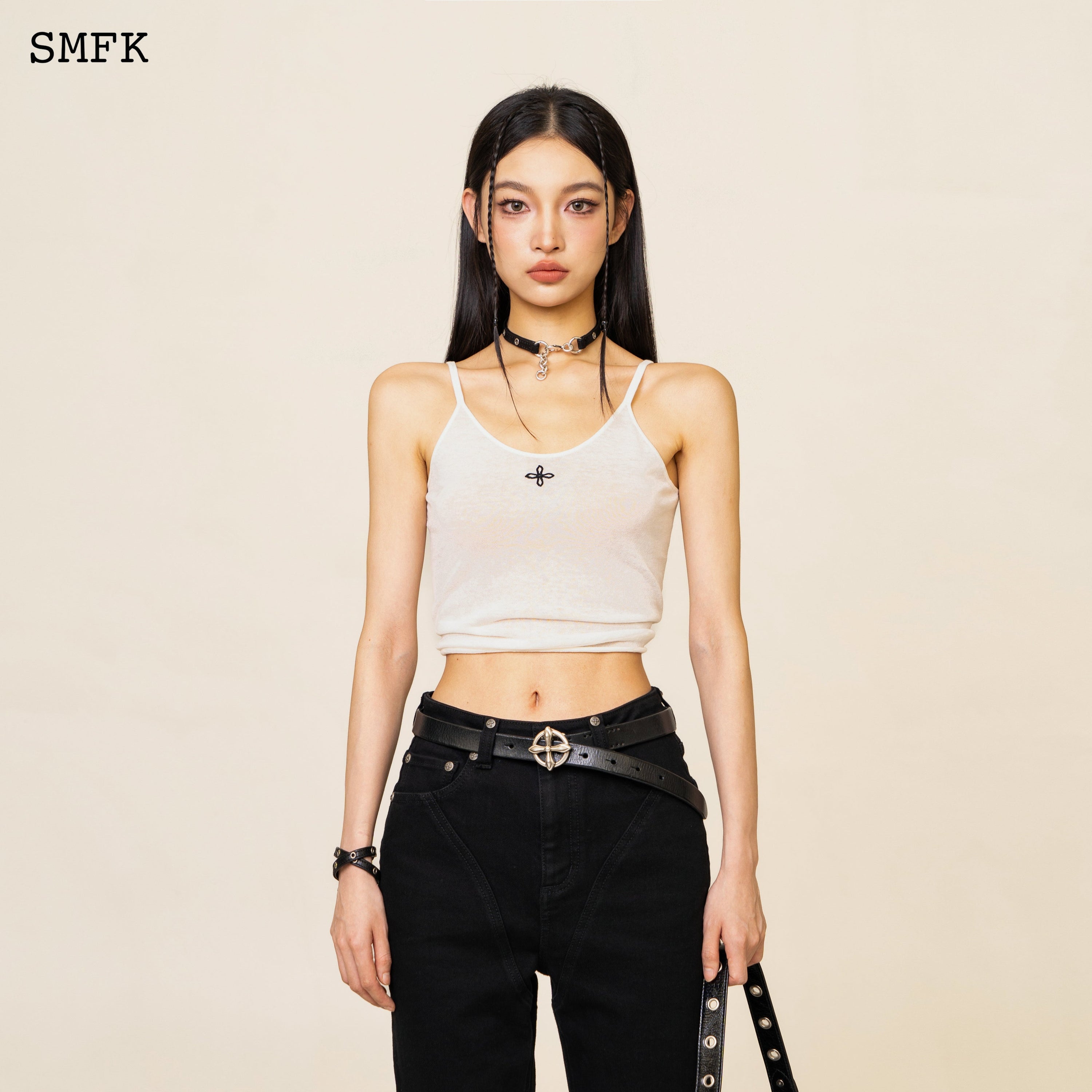 Compass Classic Woolen Knitted Tube Top In White - SMFK Official
