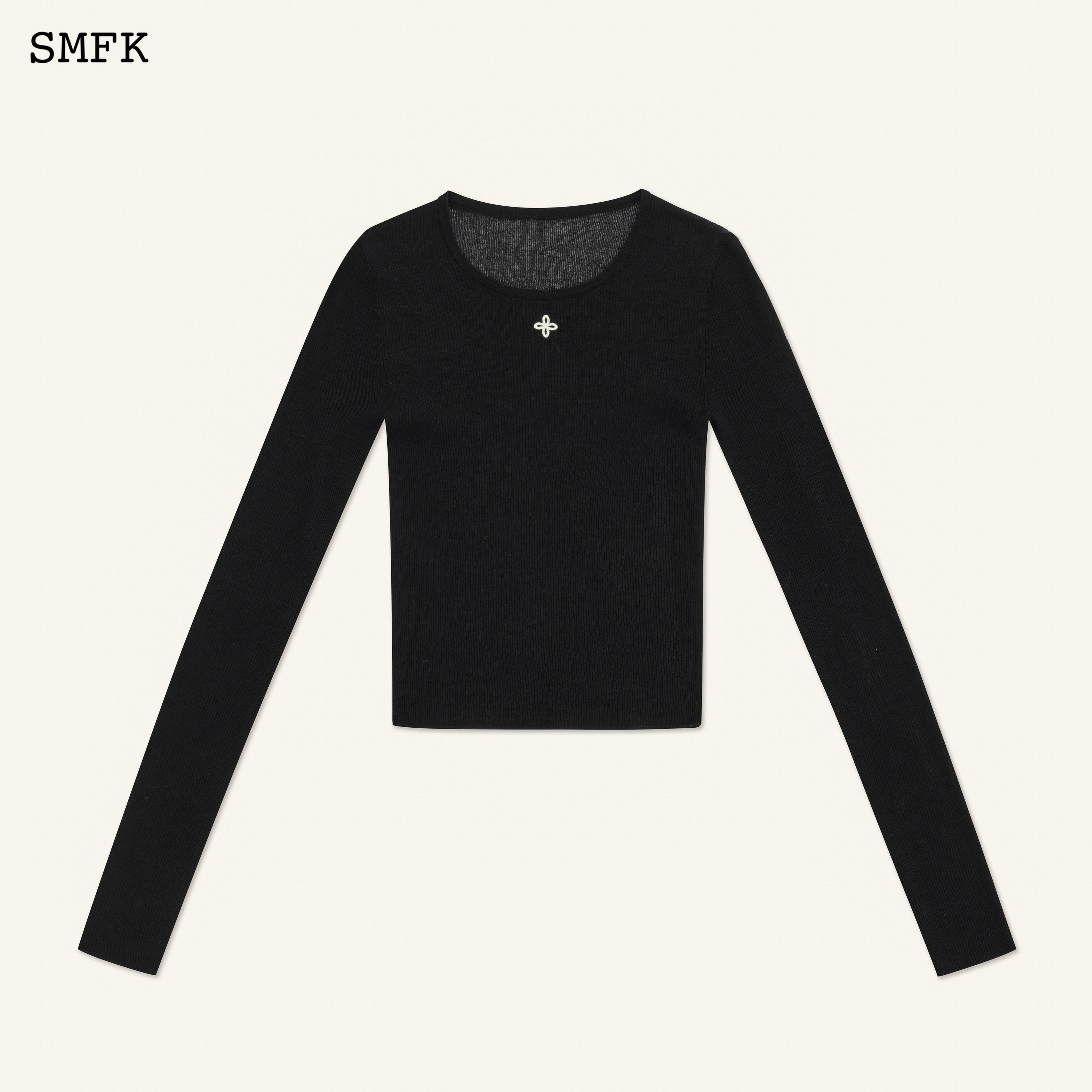 Compass Cross Classic Black Knitted Sweater - SMFK Official