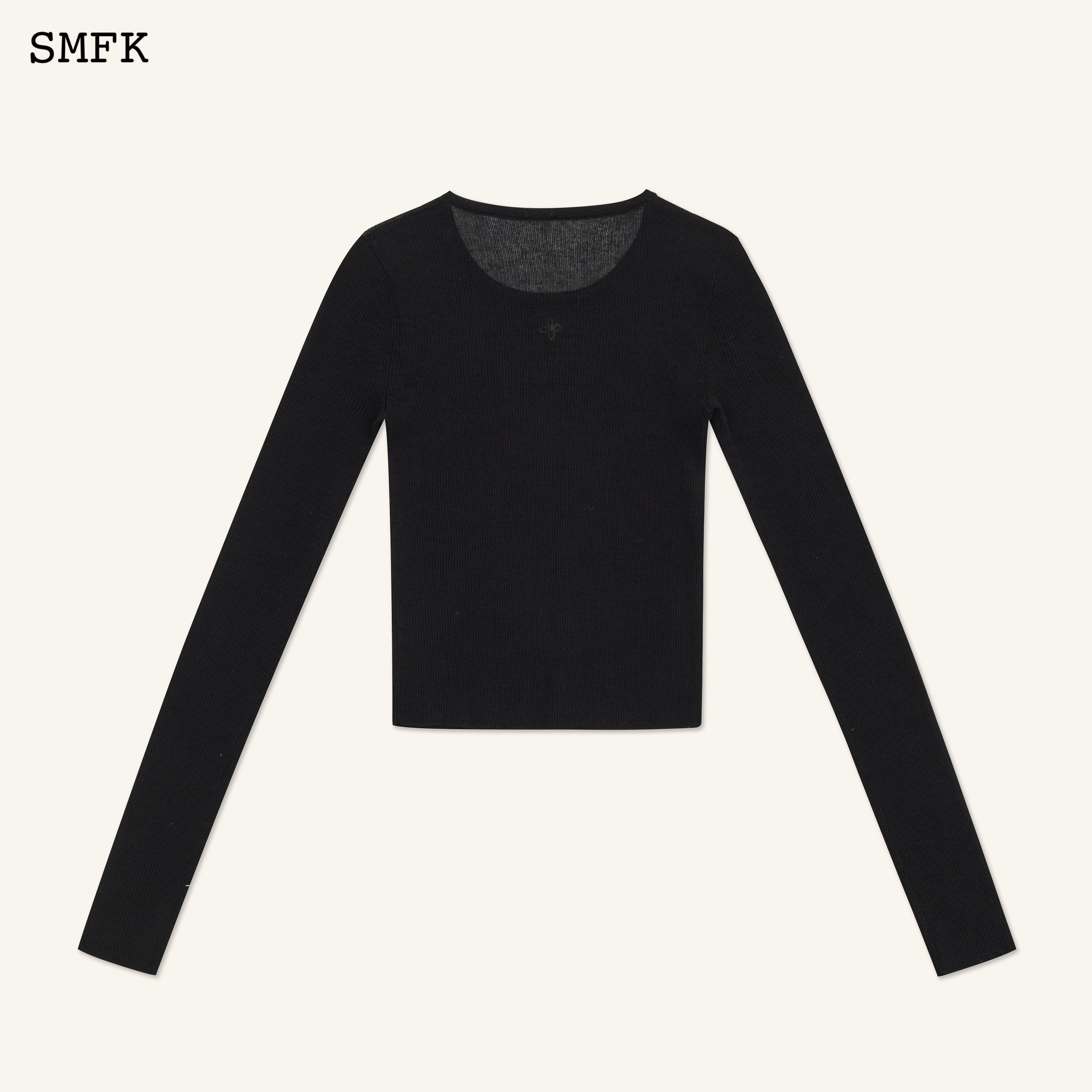 Compass Cross Classic Black Knitted Sweater - SMFK Official